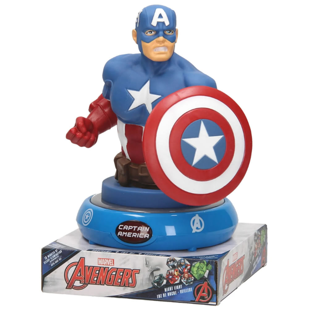 Captain America Nachttischlampe Kinder Nachtlicht LED 3D Avengers