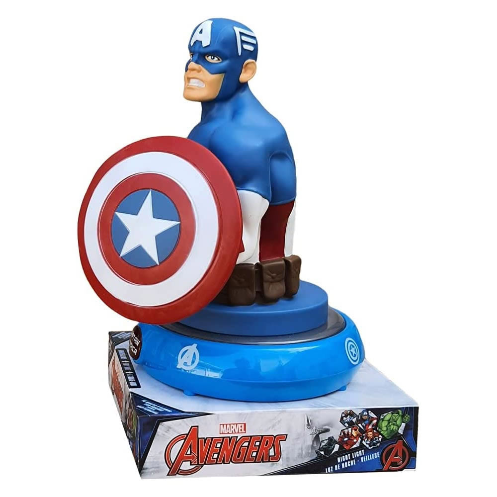 Captain America Nachttischlampe Kinder Nachtlicht LED 3D Avengers