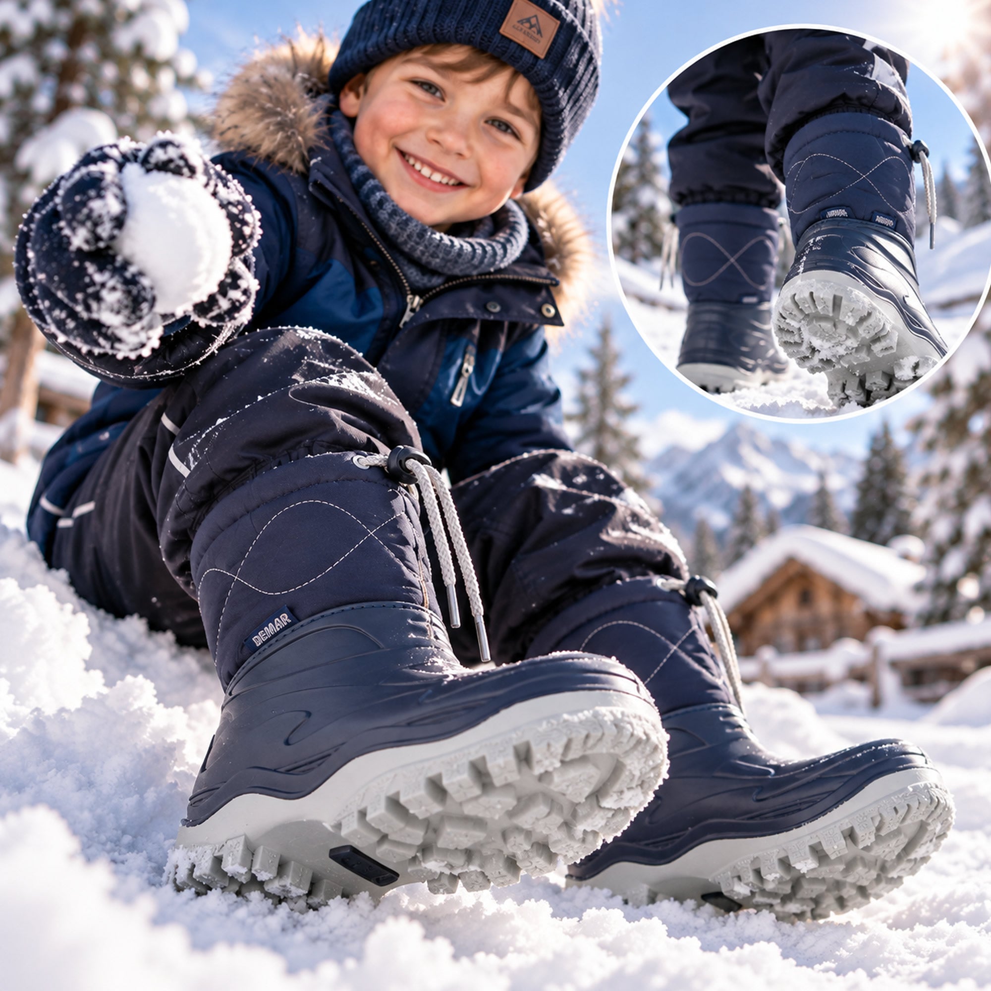 Demar WINDY Kinder Winterstiefel Marineblau