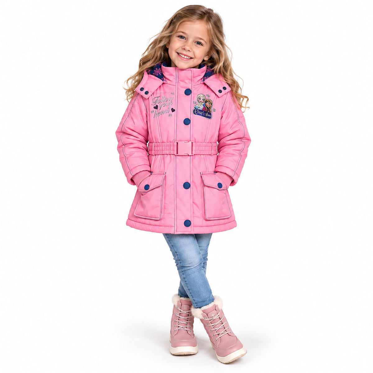 Disney Frozen Winterjacke Mädchen – Wintermantel mit Kapuze