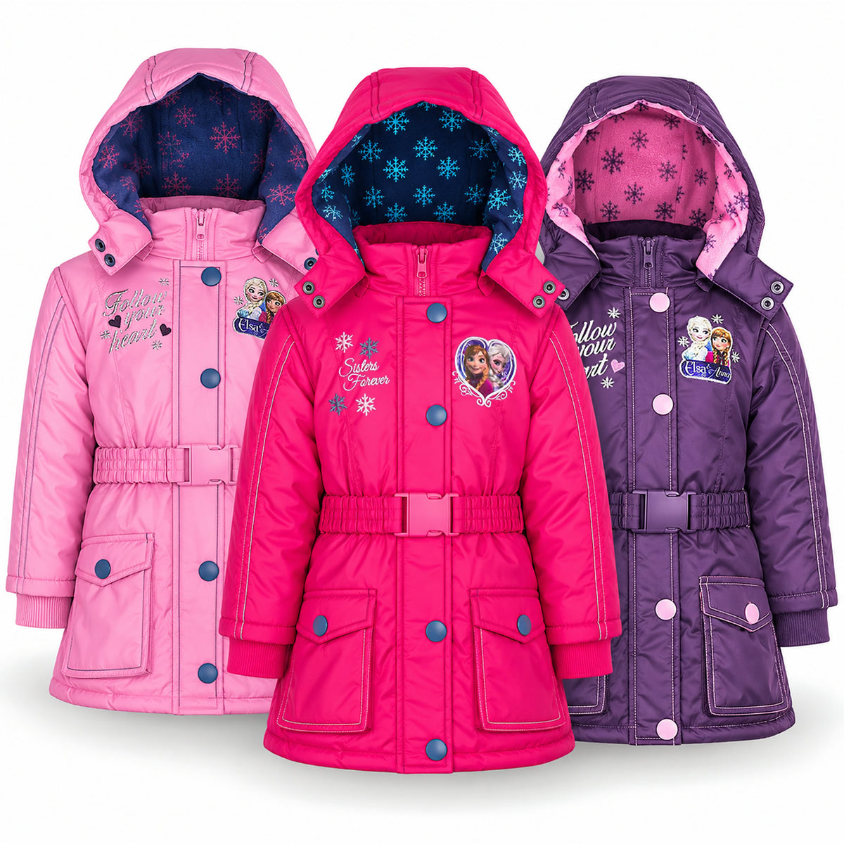 Disney Frozen Winterjacke Mädchen – Wintermantel mit Kapuze