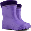 KOLMAX Kinder Gummistiefel Lila – warm gefüttert, wasserdicht & superleicht