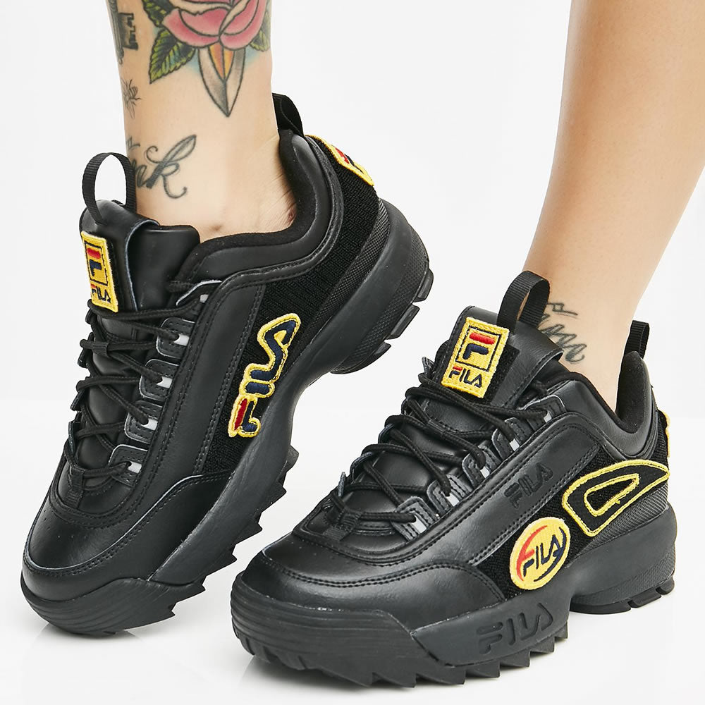 FILA Disruptor Sneaker Patches II Damen Schuh Low Schwarz