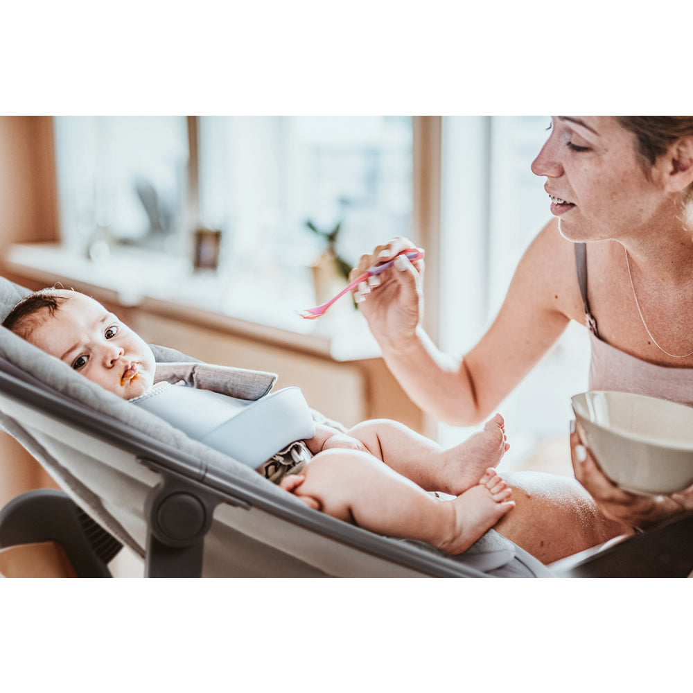 BabyGo wooden high chair stair high chair with newborn attachment Family