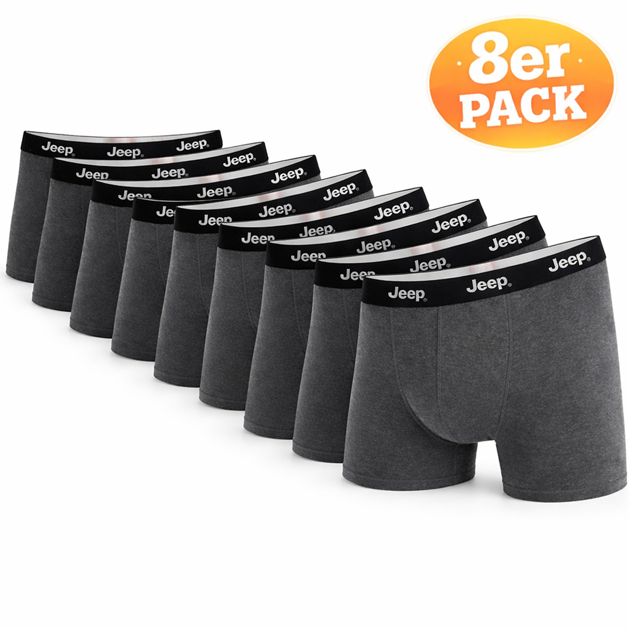 Jeep Boxershorts Herren 8er-Pack – Baumwolle Boxer Shorts S–XXL