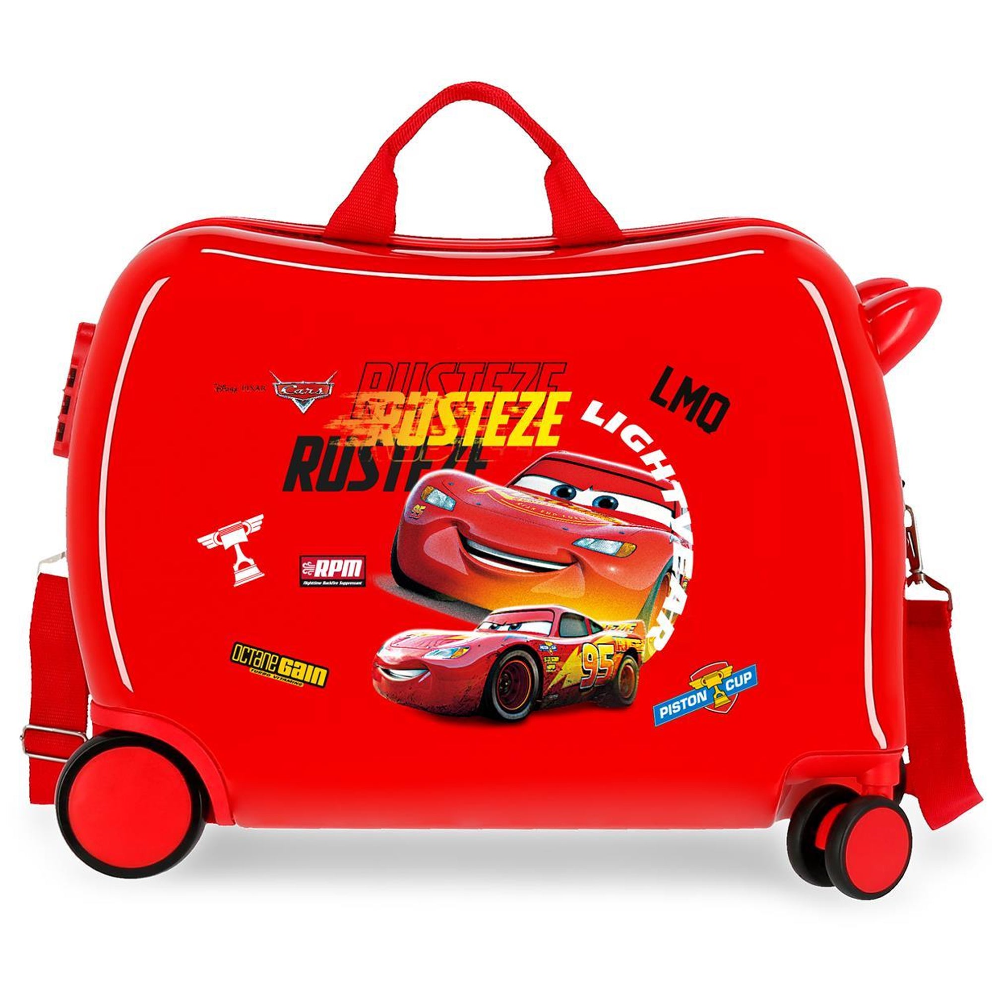 Cars Sitzkoffer Kinder – Hartschalen Ziehkoffer 34L Rot | Lightning McQueen