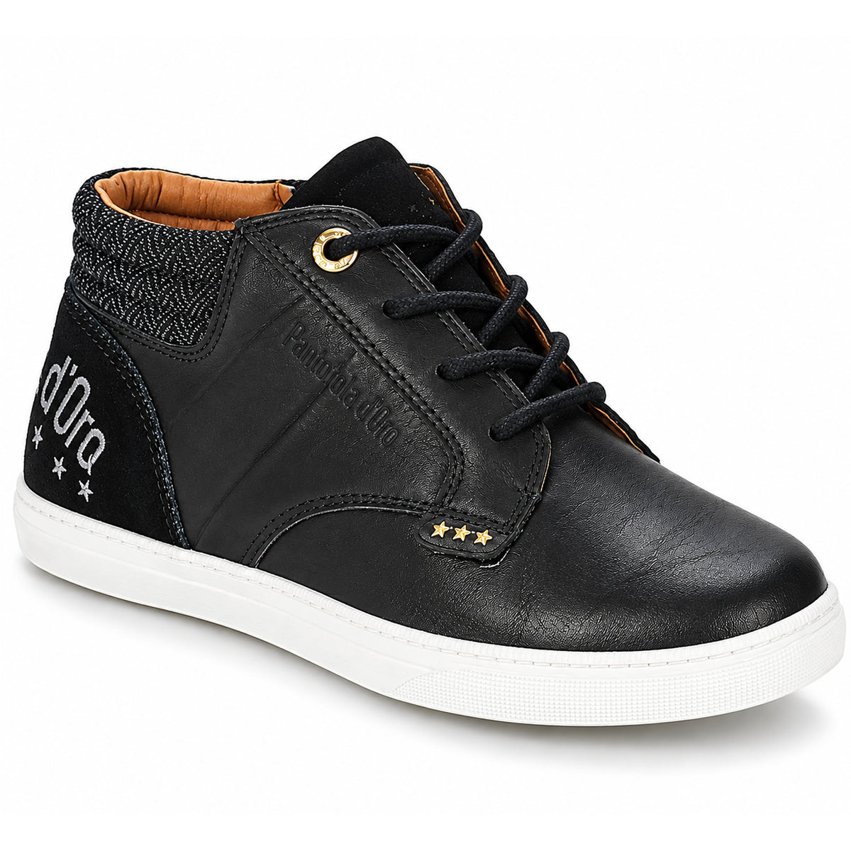 Kinder High Top Sneaker Schwarz – Echtleder Pantofola d’Oro Aosta Mid Jr.