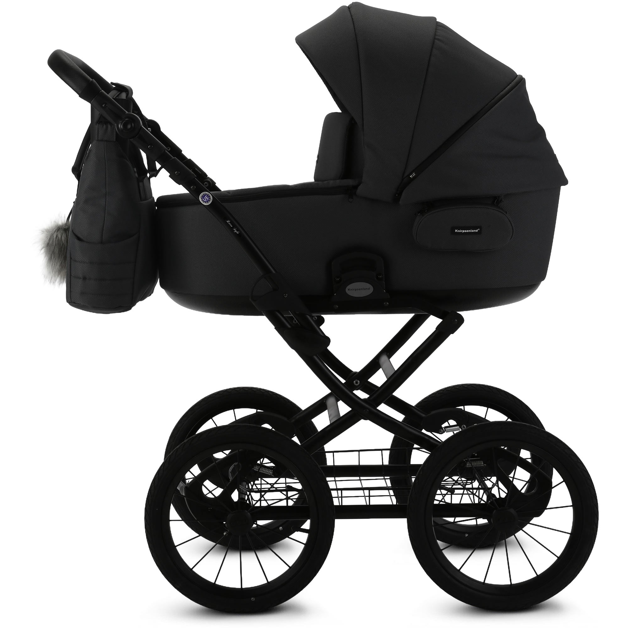 Retro Kinderwagen Anthrazit – Klassisch & Komfort