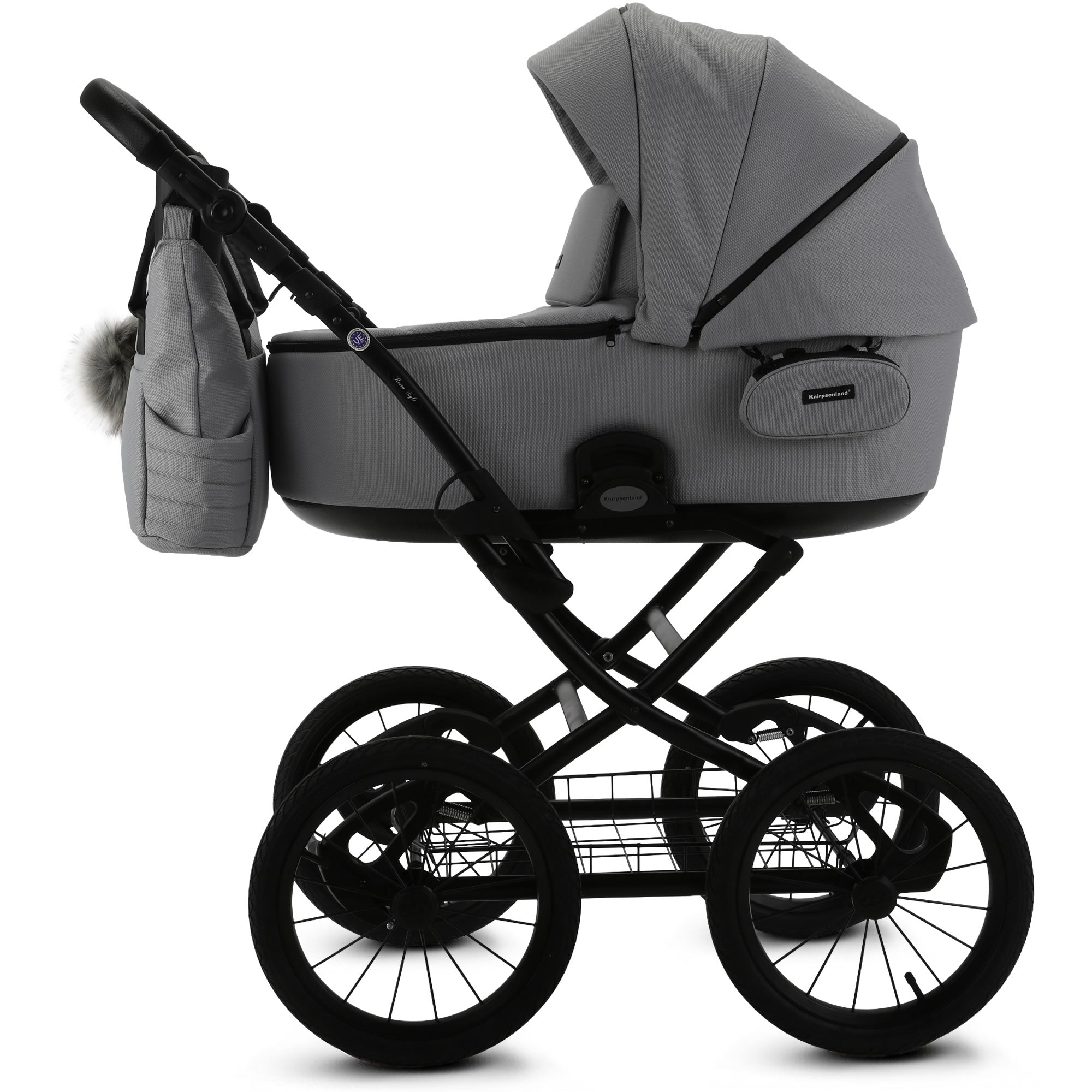 Retro Kinderwagen Grau – Klassisch & Komfortabel