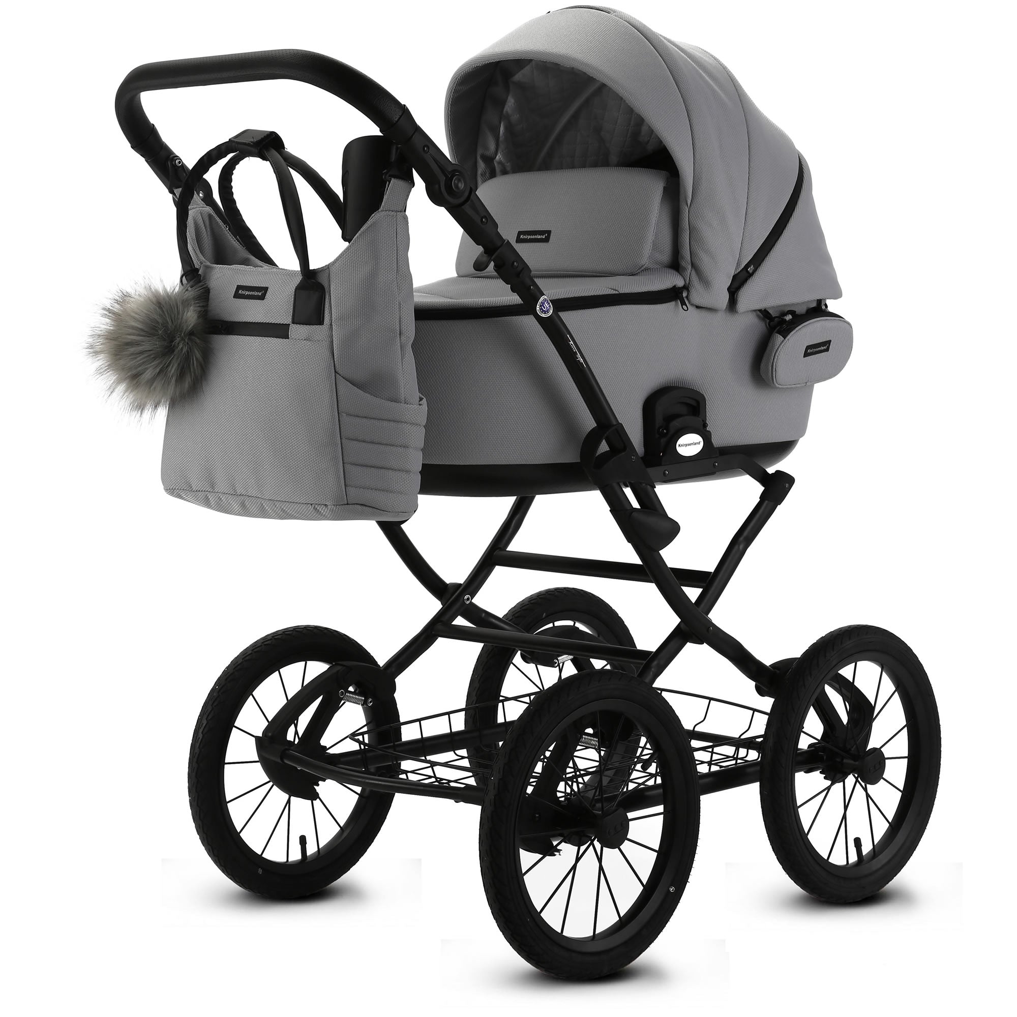 Retro Kinderwagen Grau – Klassisch & Komfortabel
