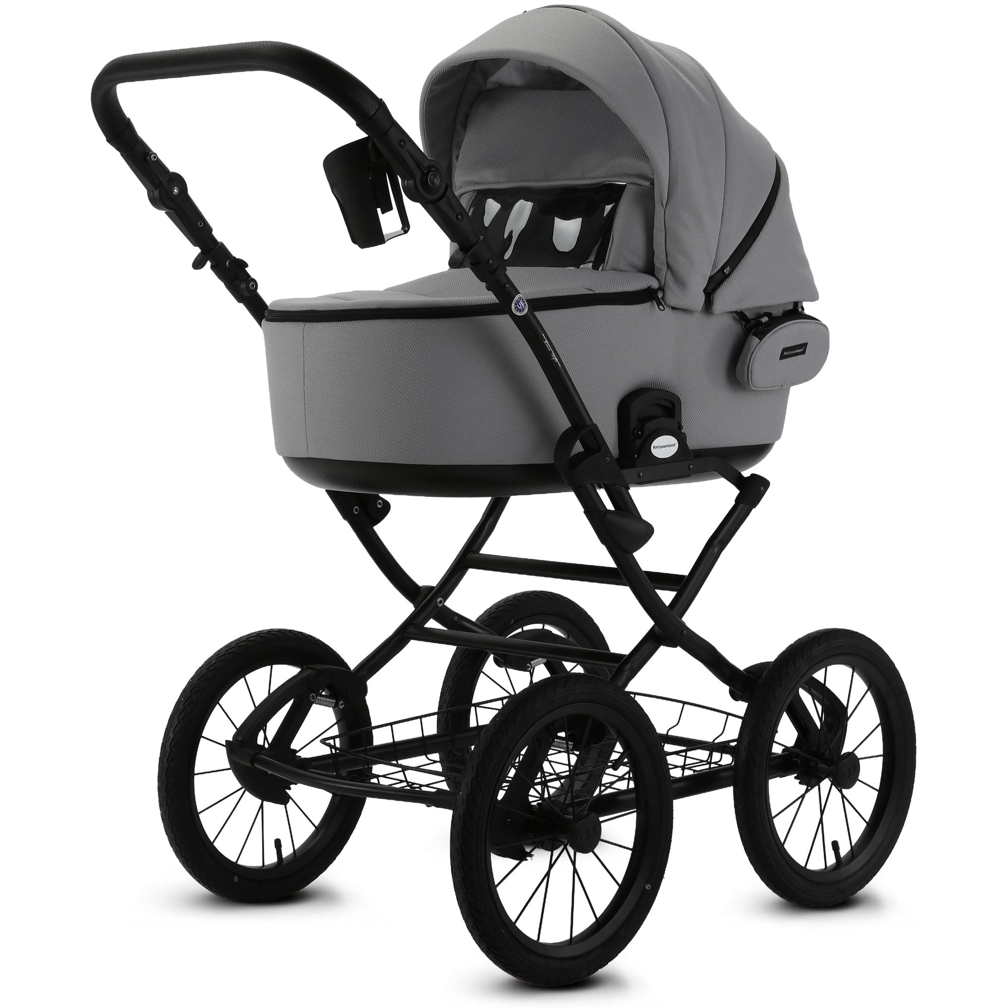 Knirpsenland Retro Style 2.0 Kinderwagen Grau – Moderner 2in1 Kombikinderwagen Urban Grey