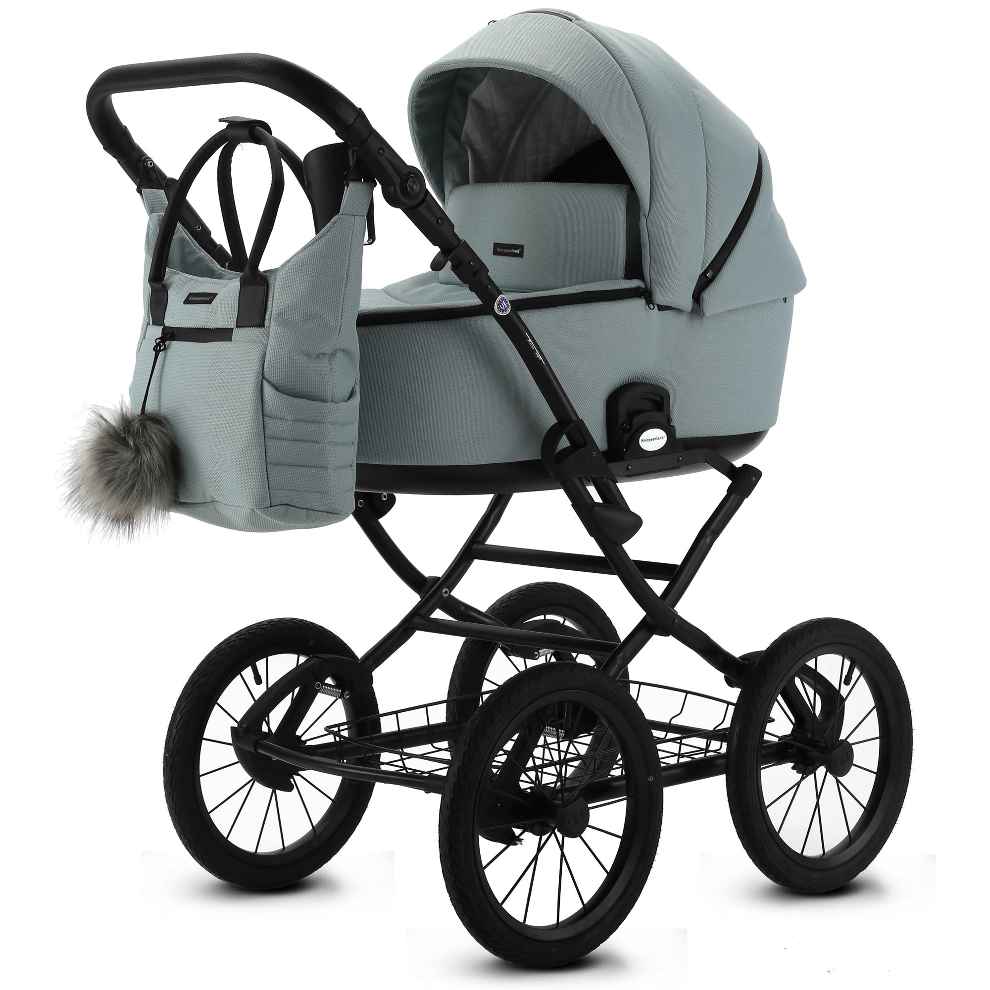 Retro Kinderwagen Mint – Klassisch & Komfortabel