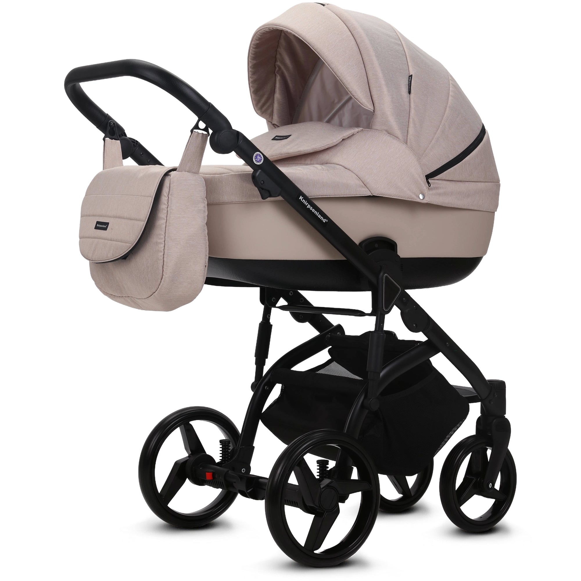 Knirpsenland Valencia Kombi Kinderwagen – Beige (Jeans-Optik)