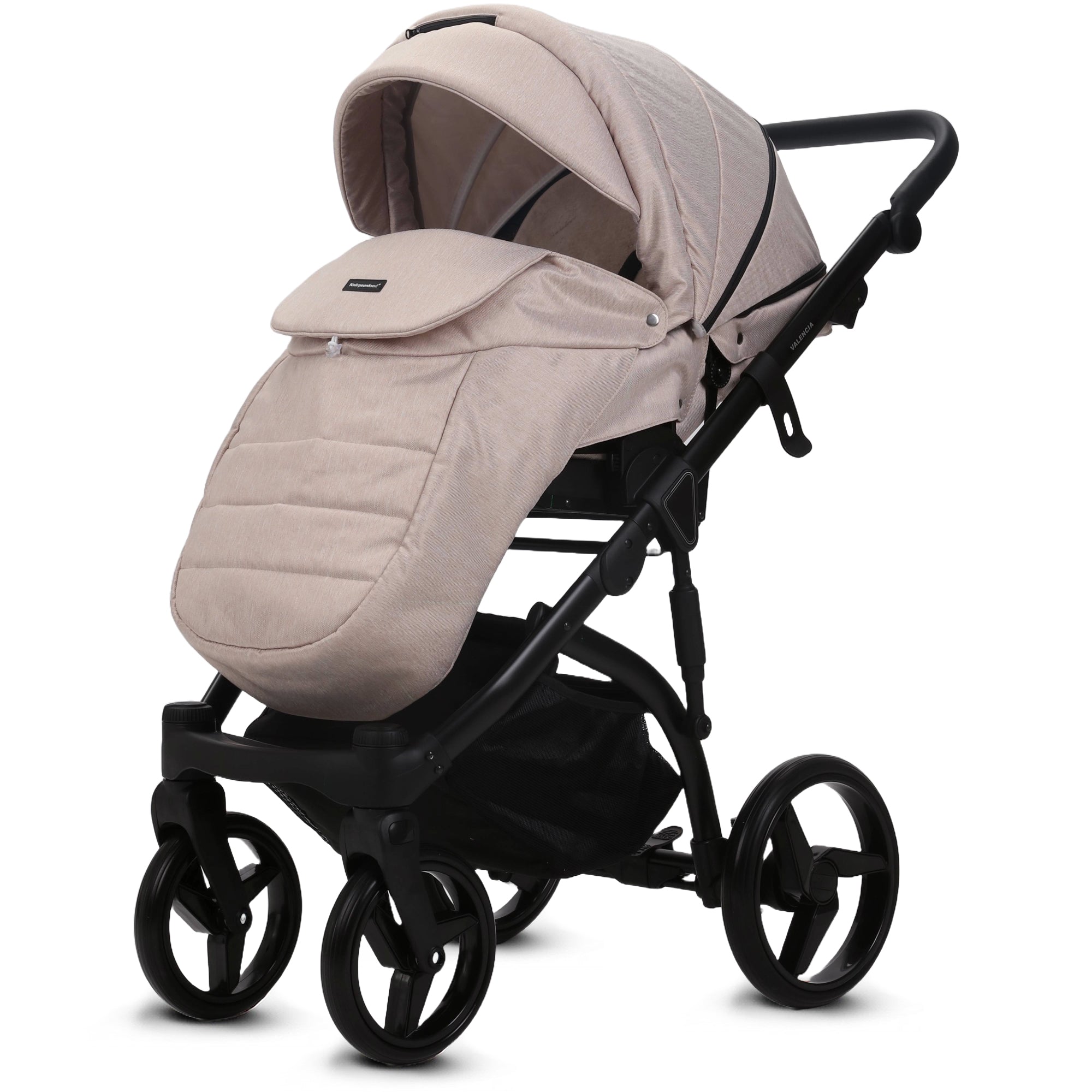 Knirpsenland Valencia Kombi Kinderwagen – Beige (Jeans-Optik)