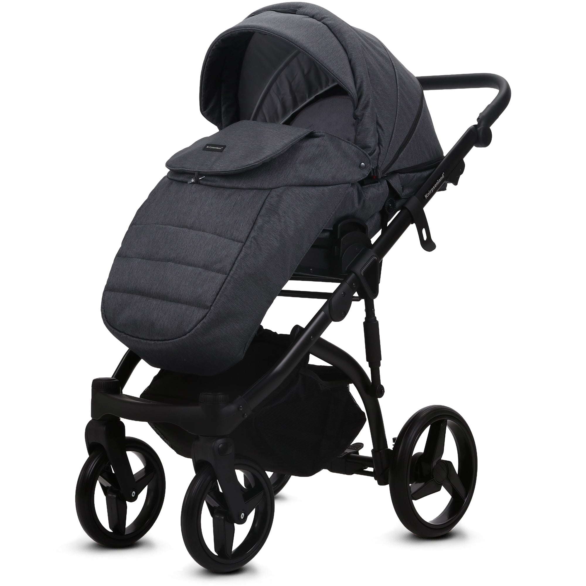 Knirpsenland Valencia Kombi Kinderwagen – Grau / Stone (Jeans-Optik)