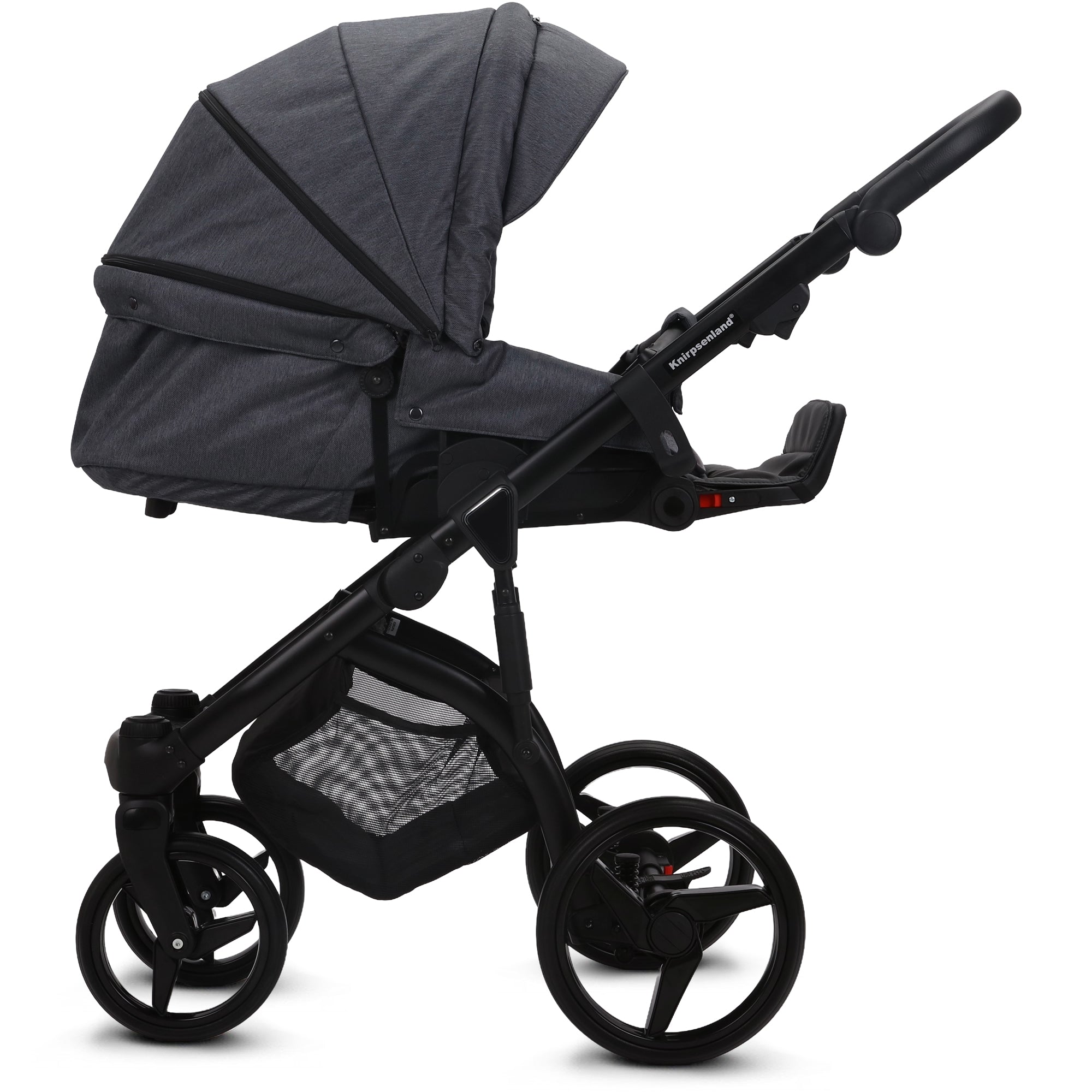 Knirpsenland Valencia Kombi Kinderwagen – Grau / Stone (Jeans-Optik)