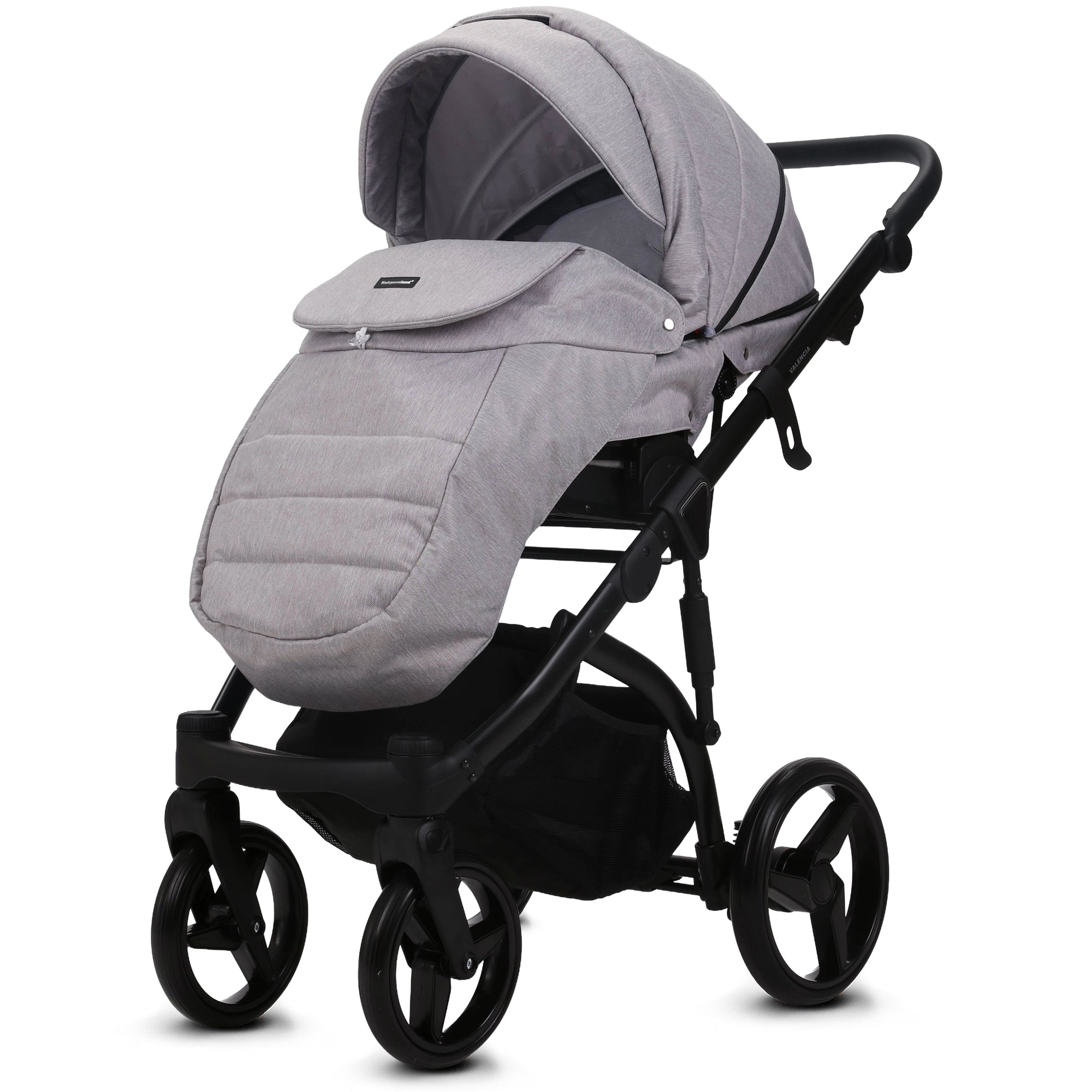 Knirpsenland Valencia Kombi Kinderwagen – Hellgrau / Dunkelgrau (Jeans-Optik)