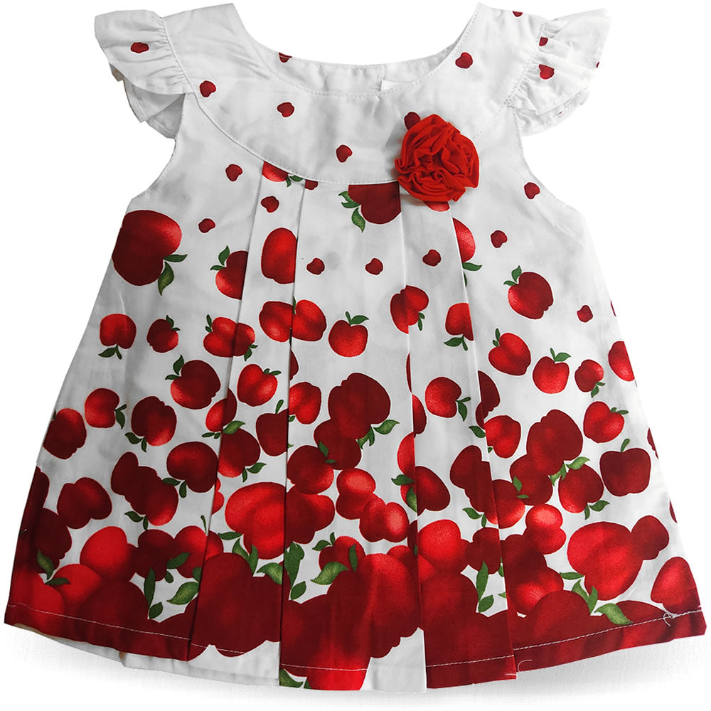 Baby Kleid Sommerkleid Apfel Weiß Rot