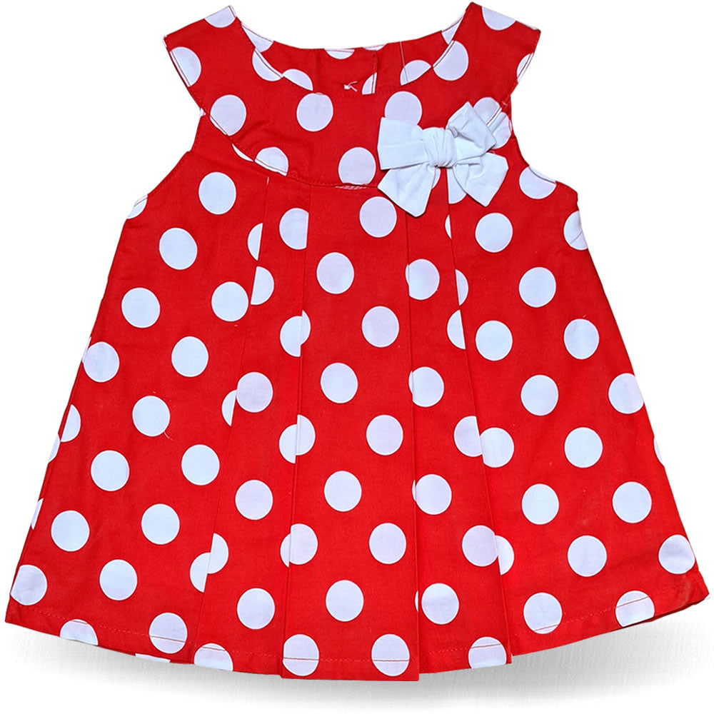 Baby Kleid Sommerkleid Punkte Rot Weiß mit Schleife