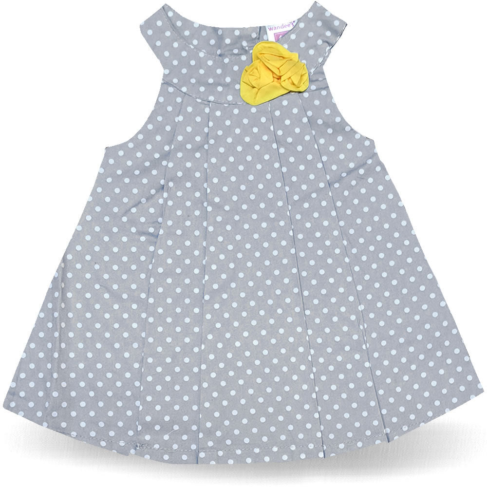 Baby Kleid Sommerkleid Punkte Grau