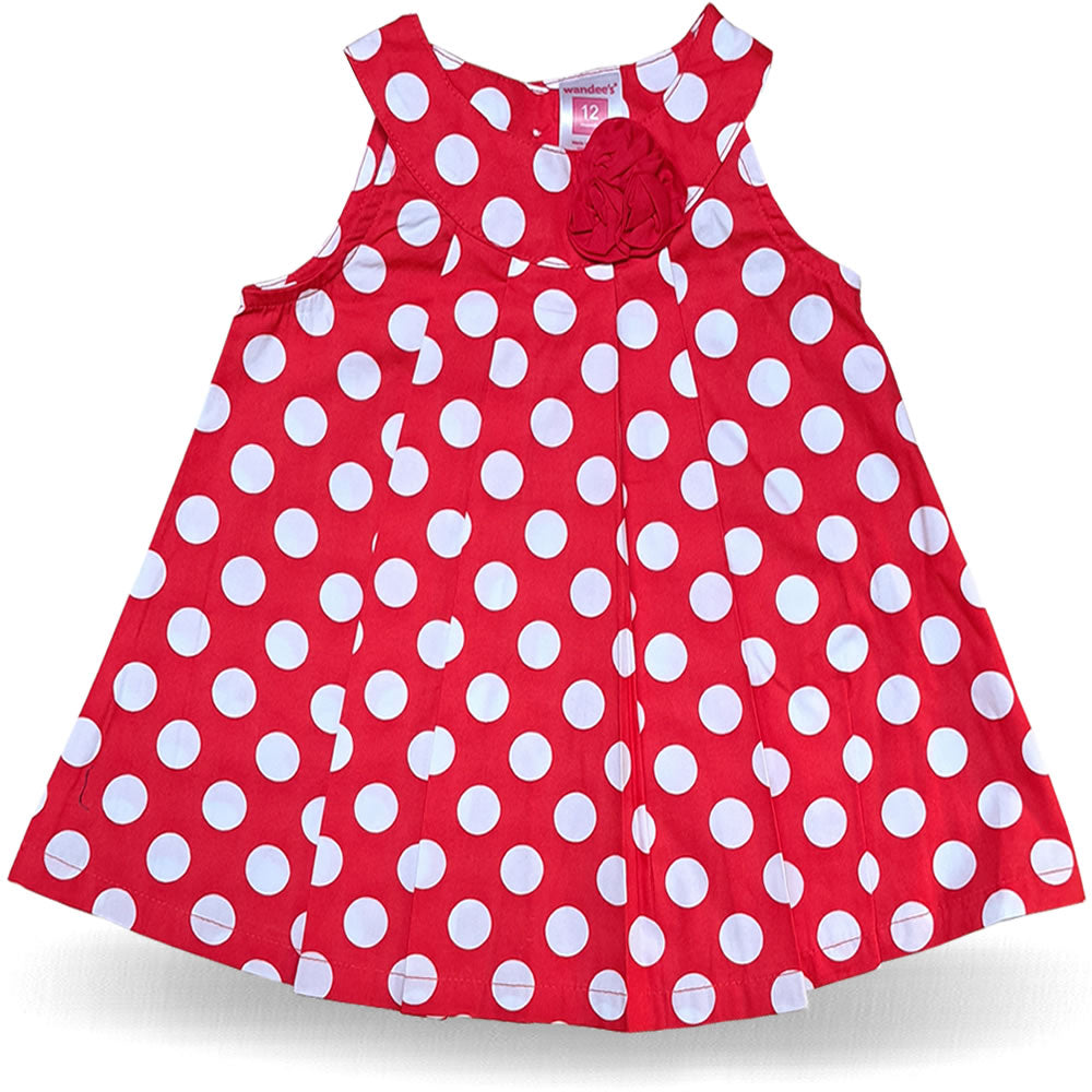 Baby Kleid Sommerkleid Rot mit Weißen Punkten