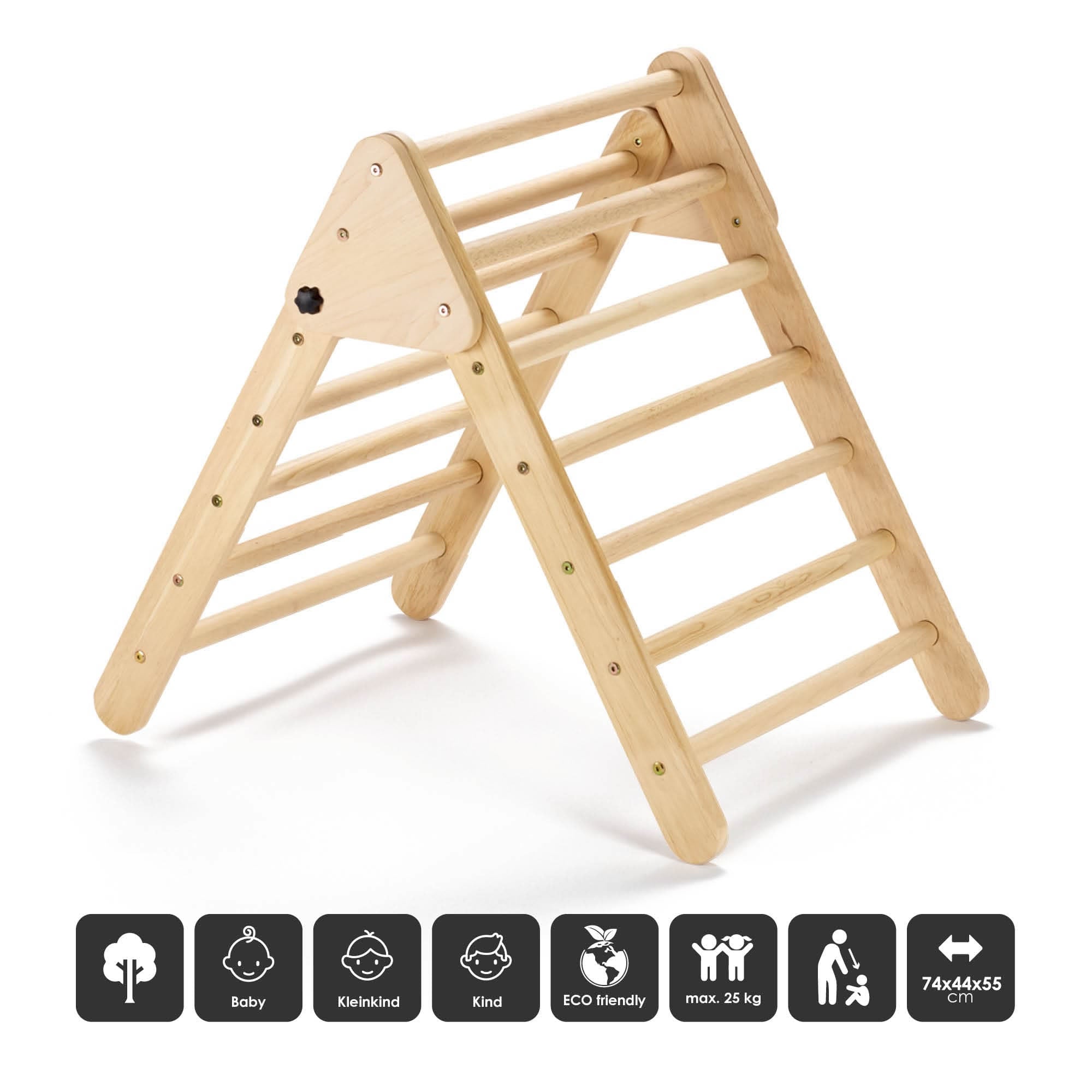 Klettergerüst Kletterdreieck Rutsche Kletterbogen Wippe 3in1 Montessori