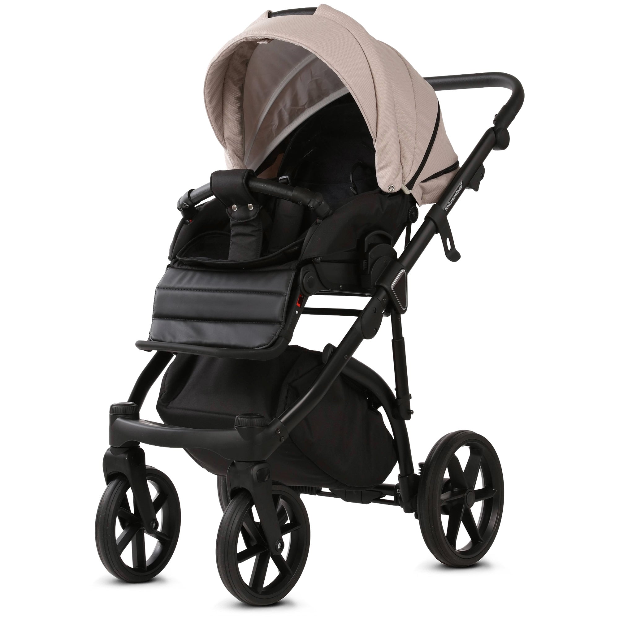 Knirpsenland Lifetime Kinderwagen – Sand Beige (Urban Black Edition)