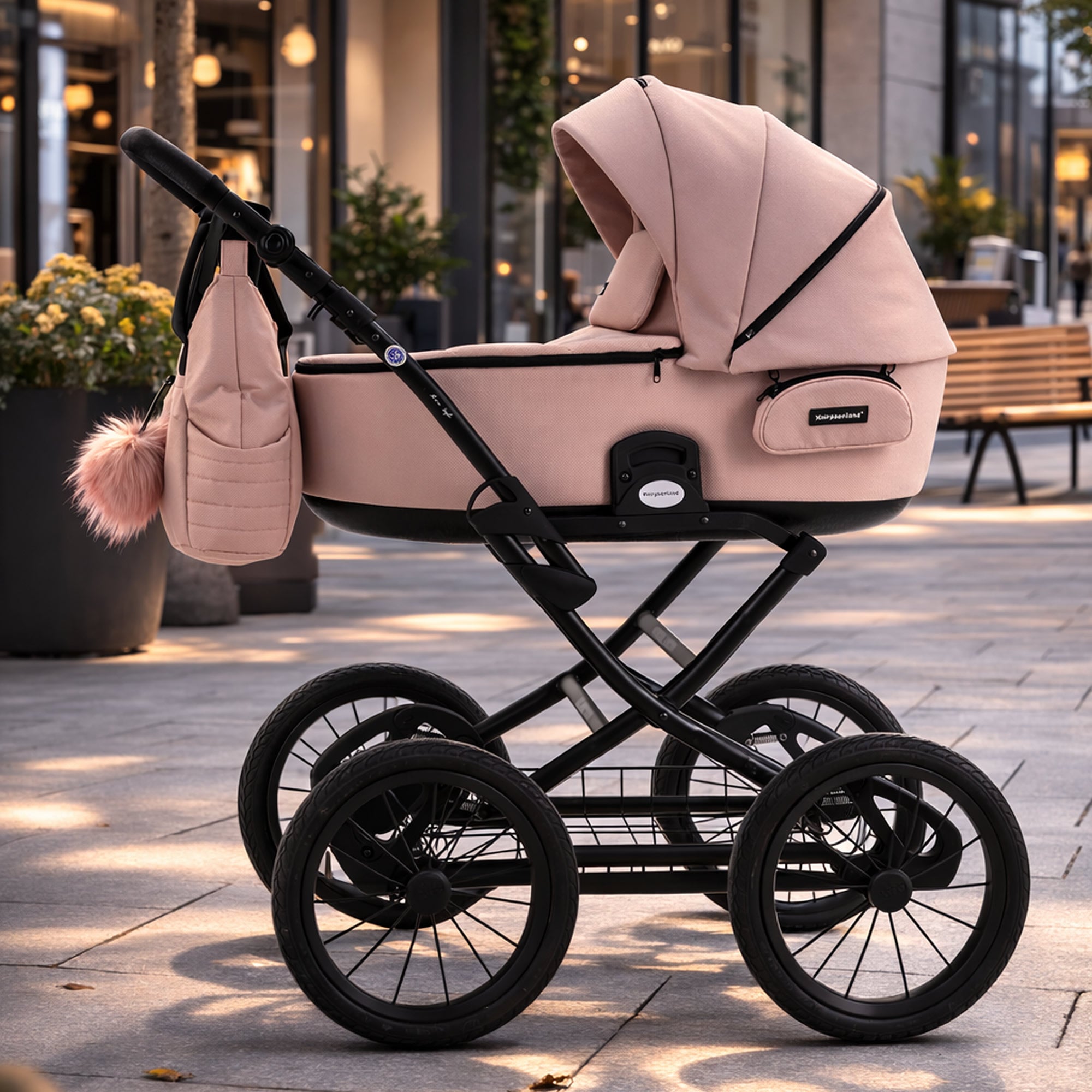 Knirpsenland Kinderwagenrad 14 Zoll Retro Style – Weiß