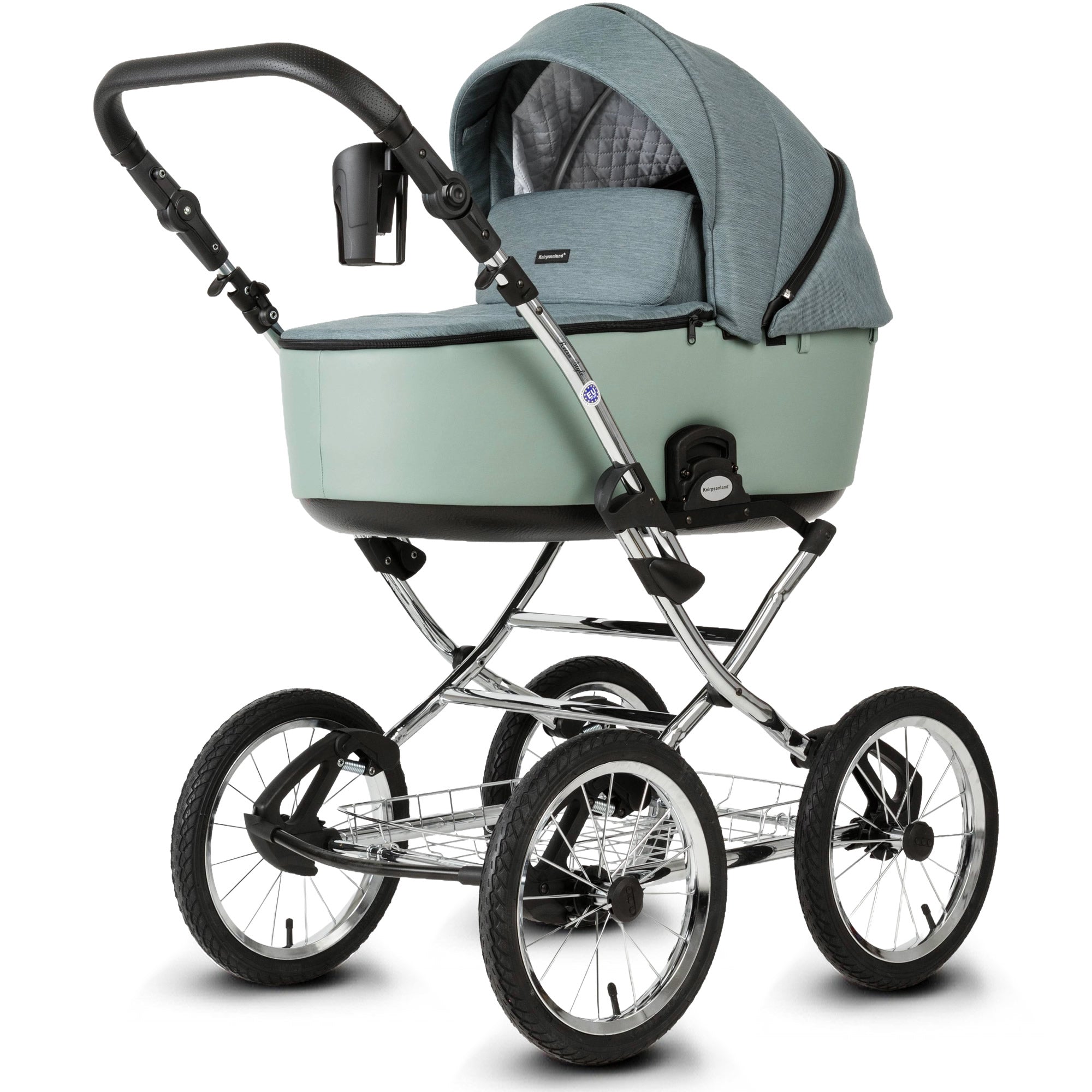 Knirpsenland Retro Style Chrome Edition Kinderwagen – Sage Green