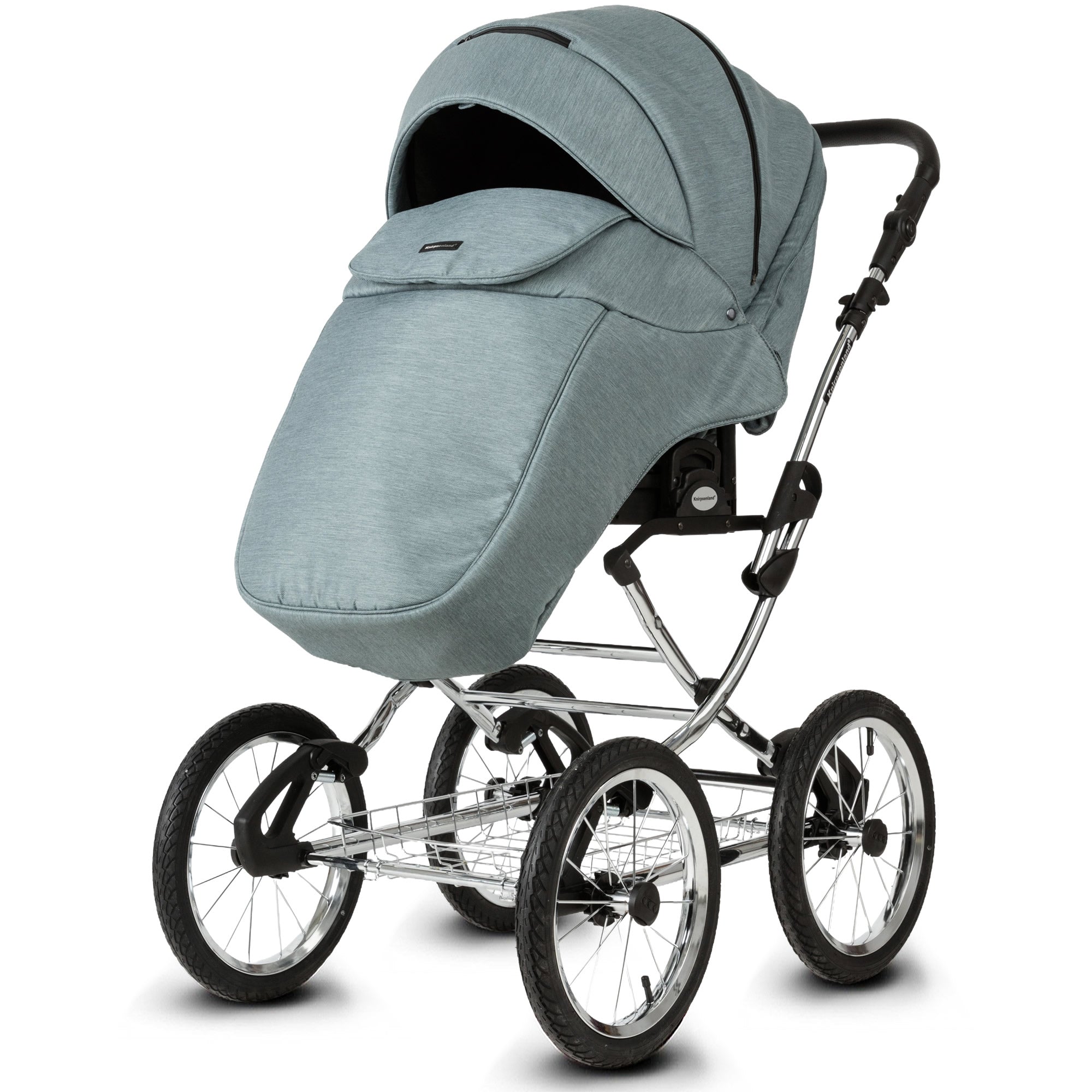 Knirpsenland Retro Style Chrome Edition Kinderwagen – Sage Green