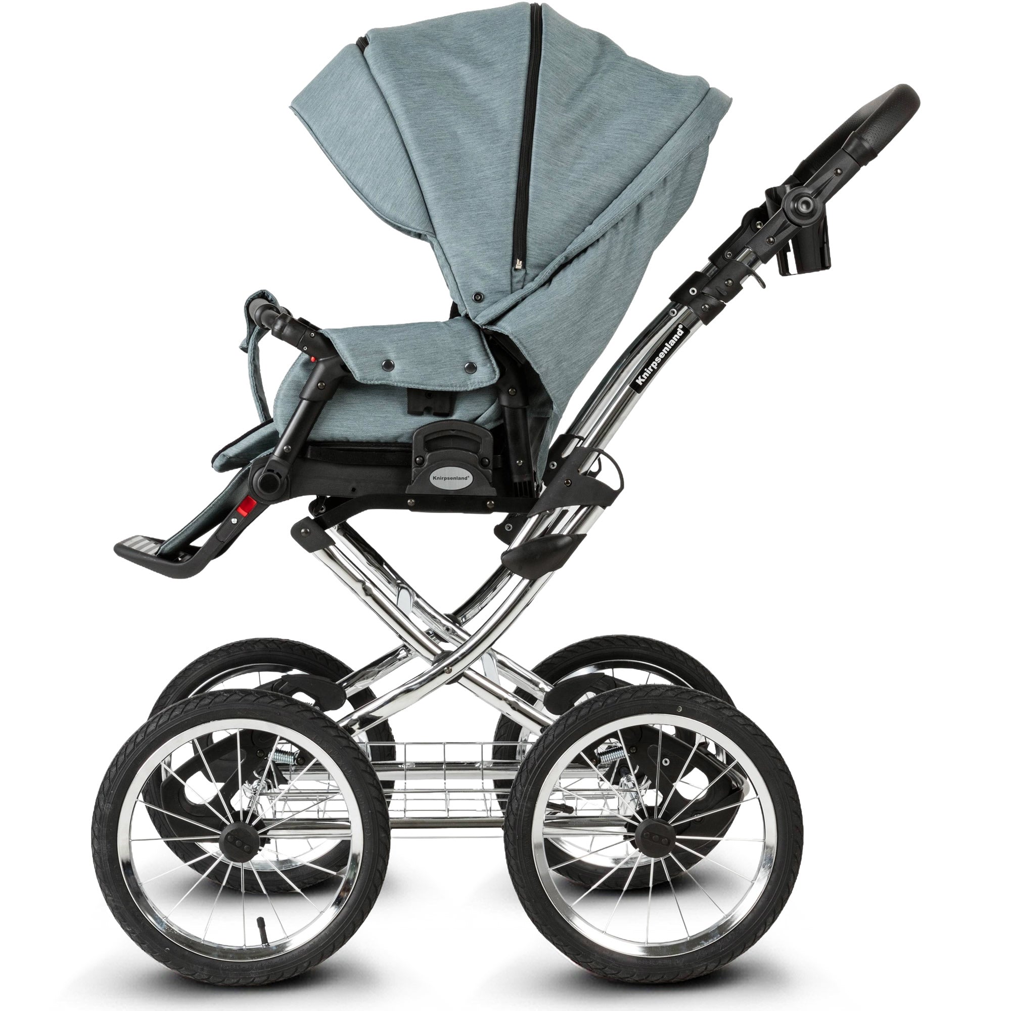 Knirpsenland Retro Style Chrome Edition Kinderwagen – Sage Green