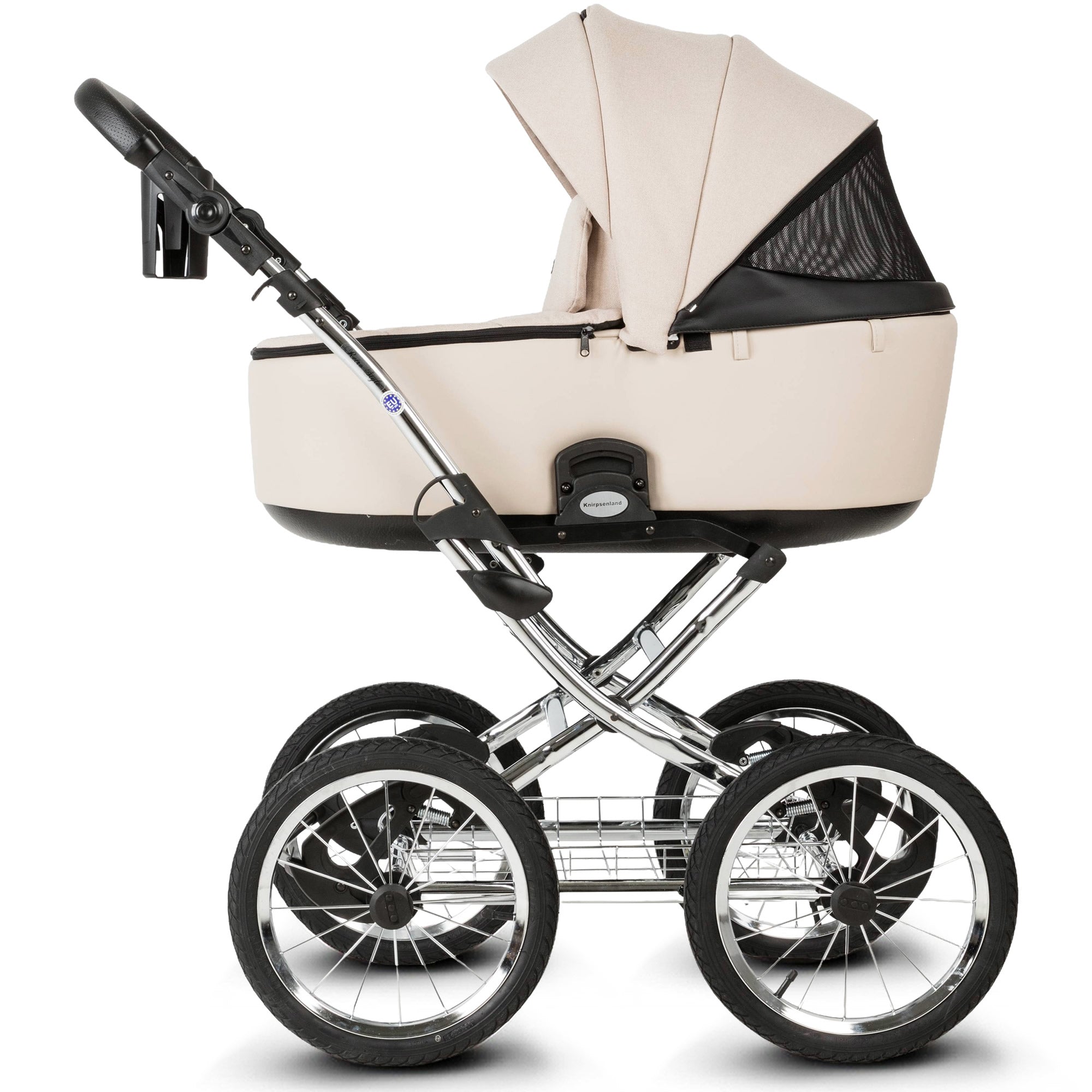 Knirpsenland Retro Style Chrome Edition Kinderwagen – Champagne Beige