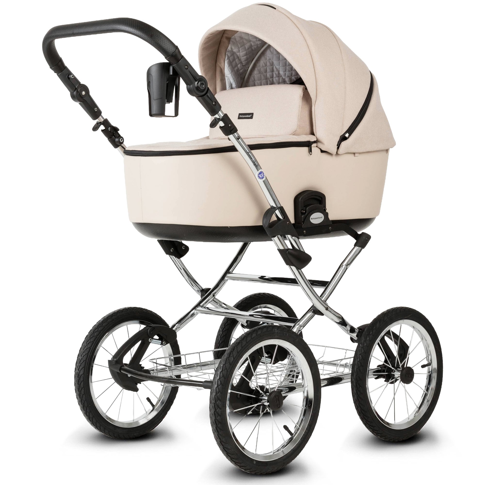 Knirpsenland Retro Style Chrome Edition Kinderwagen – Champagne Beige