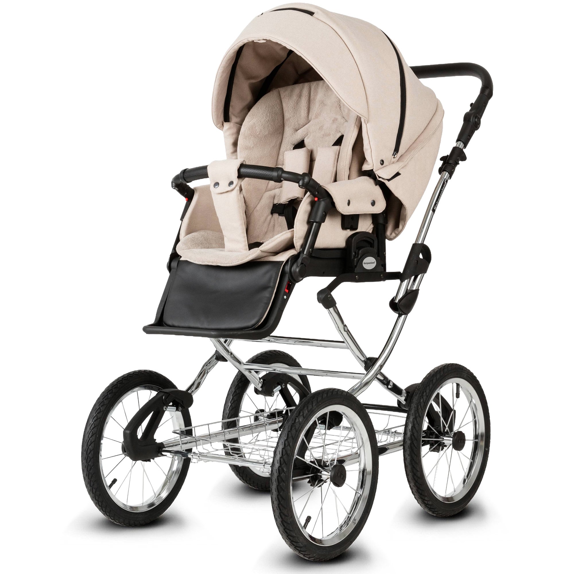 Knirpsenland Retro Style Chrome Edition Kinderwagen – Champagne Beige