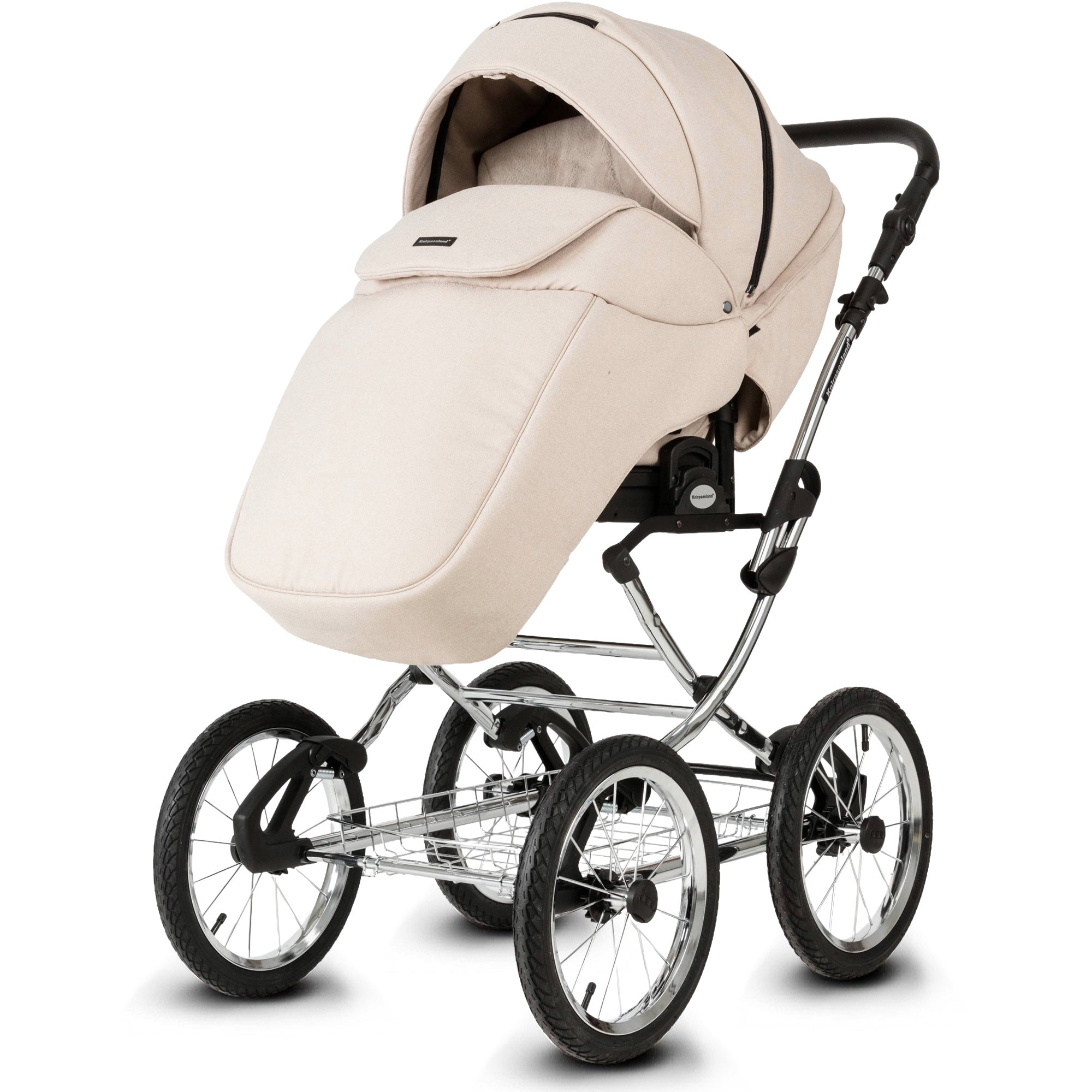 Knirpsenland Retro Style Chrome Edition Kinderwagen – Champagne Beige
