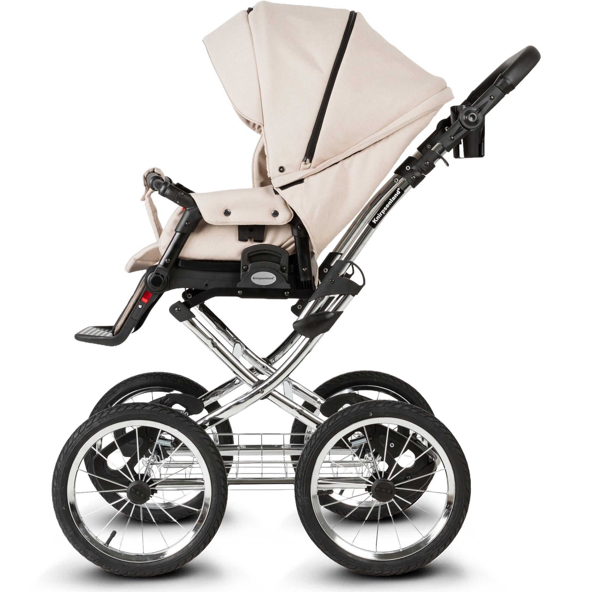 Knirpsenland Retro Style Chrome Edition Kinderwagen – Champagne Beige