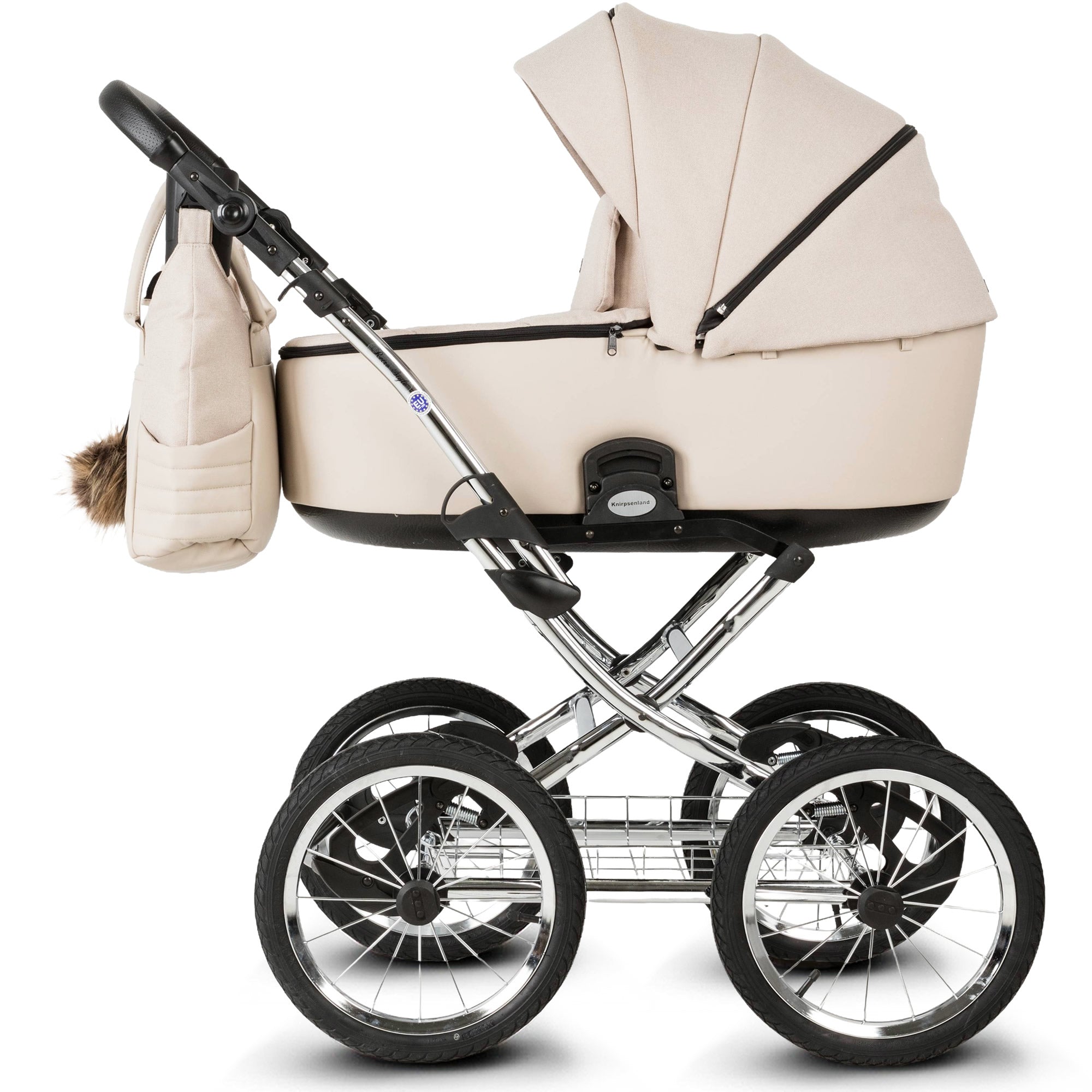 Knirpsenland Retro Style Chrome Edition Kinderwagen – Champagne Beige