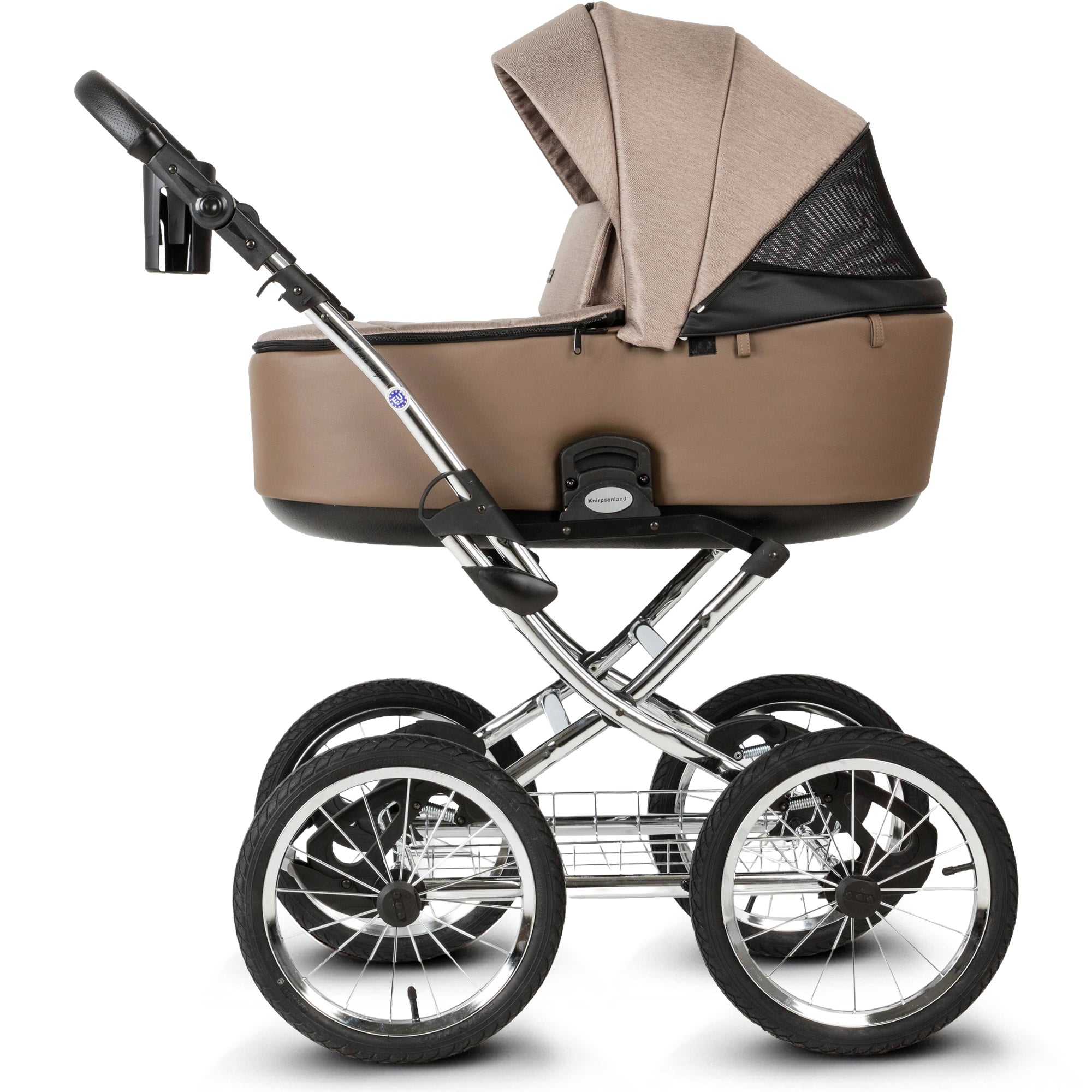 Knirpsenland Retro Style Chrome Edition Kinderwagen – Cappuccino Taupe