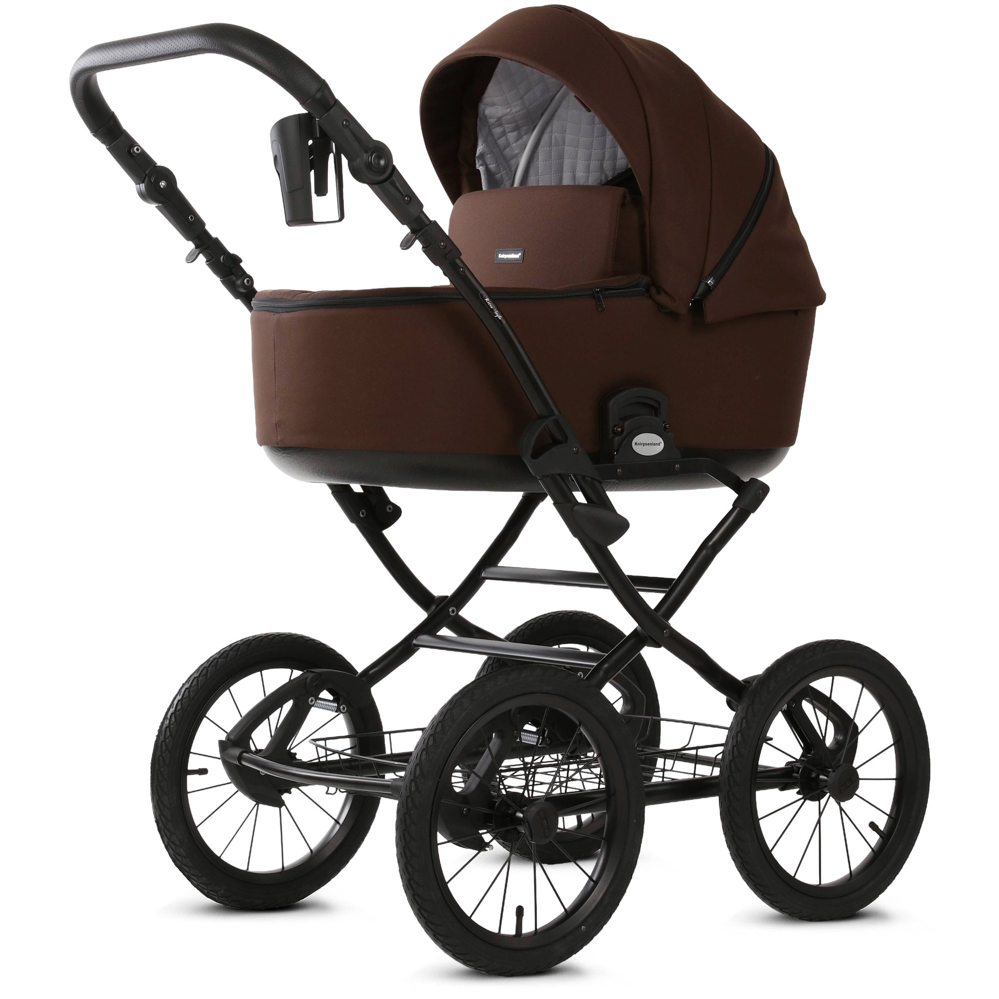 Knirpsenland Retro Style Kinderwagen – Chocolate Brown