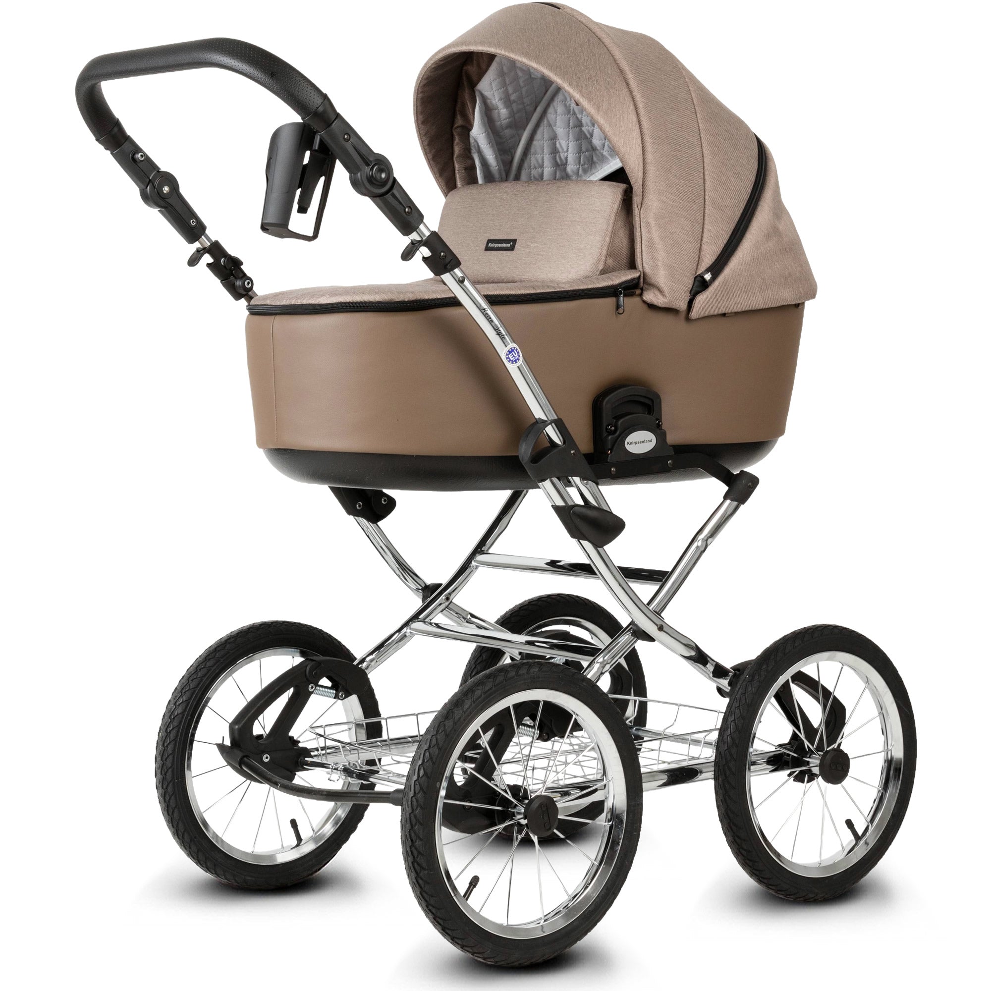 Knirpsenland Retro Style Chrome Edition Kinderwagen – Cappuccino Taupe