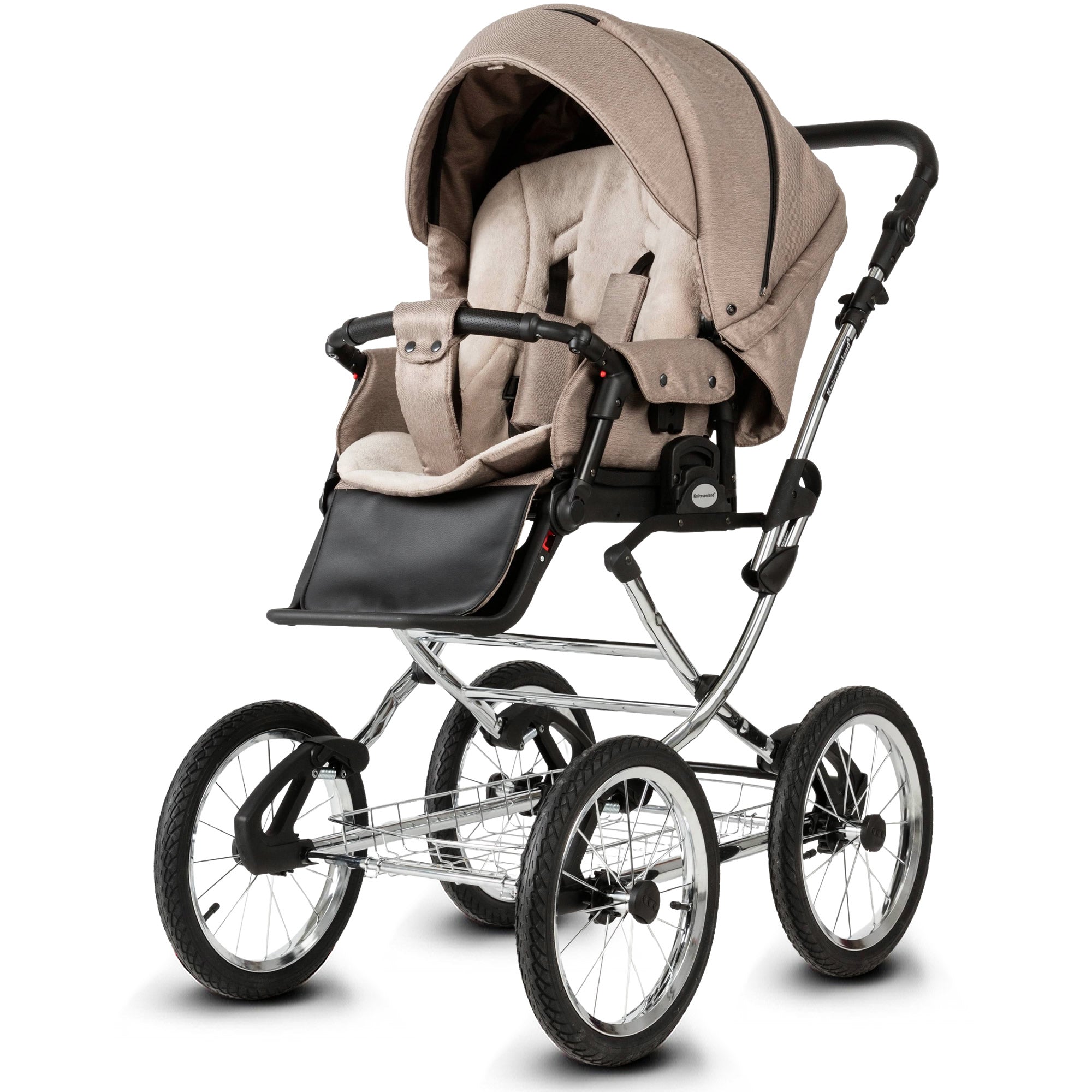 Knirpsenland Retro Style Chrome Edition Kinderwagen – Cappuccino Taupe