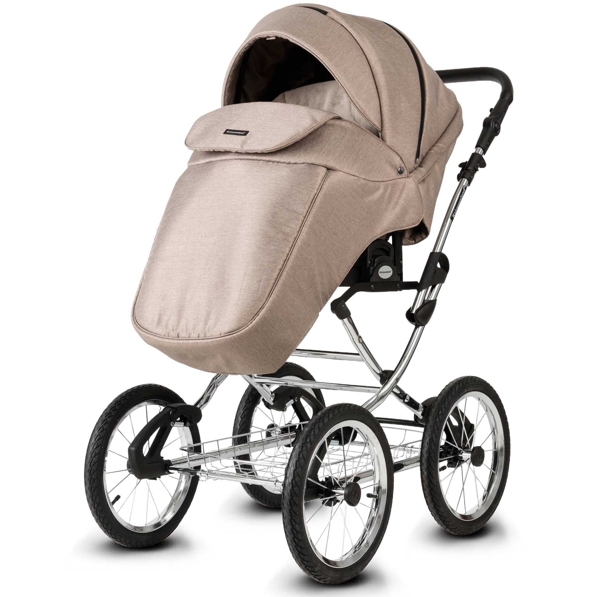 Knirpsenland Retro Style Chrome Edition Kinderwagen – Cappuccino Taupe