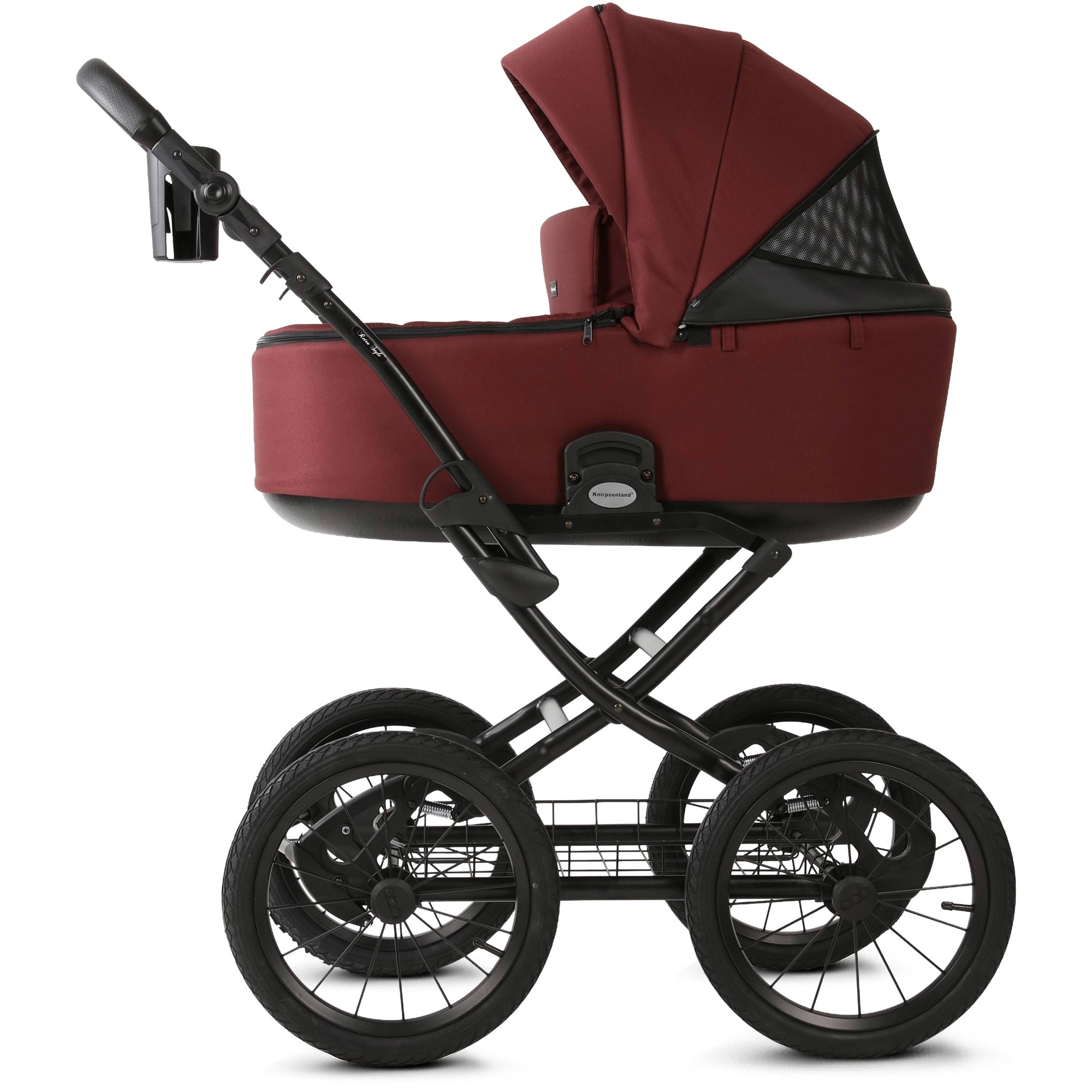 Retro Kinderwagen Burgundy – Klassisch & Komfortabel