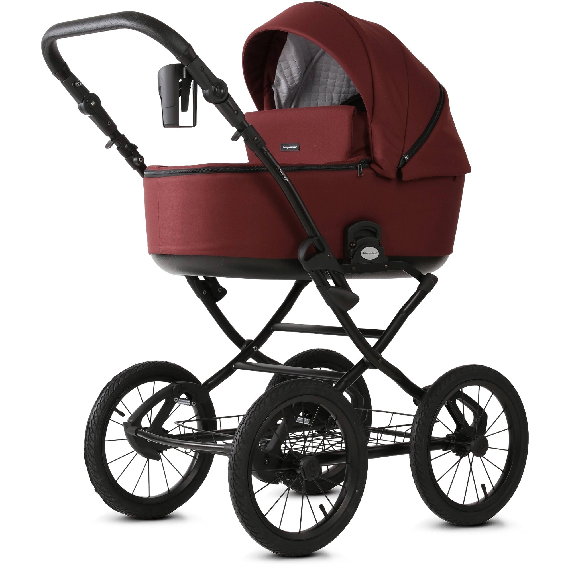Knirpsenland Retro Style Kinderwagen – Burgundy