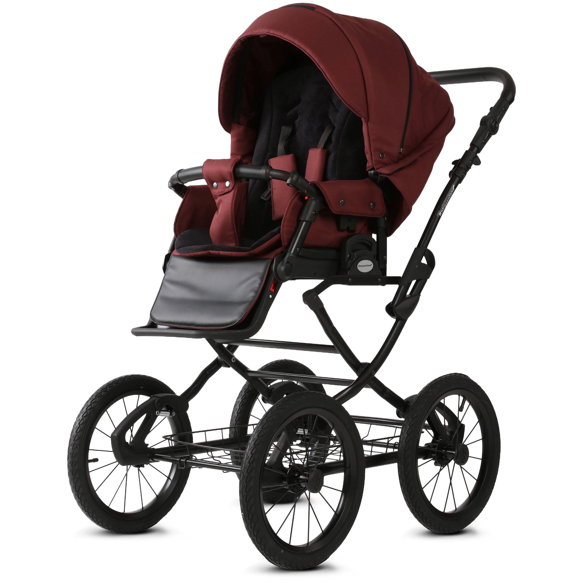 Retro Kinderwagen Burgundy – Klassisch & Komfortabel