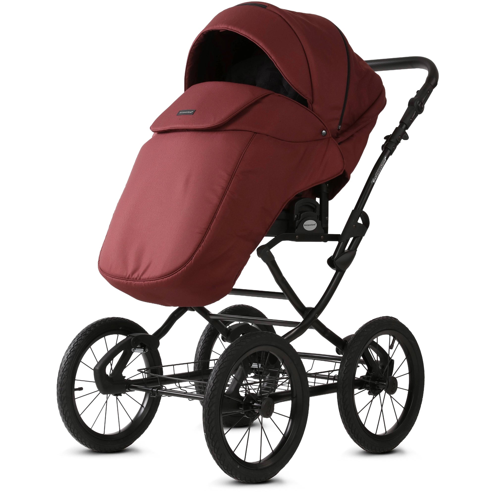 Retro Kinderwagen Burgundy – Klassisch & Komfortabel