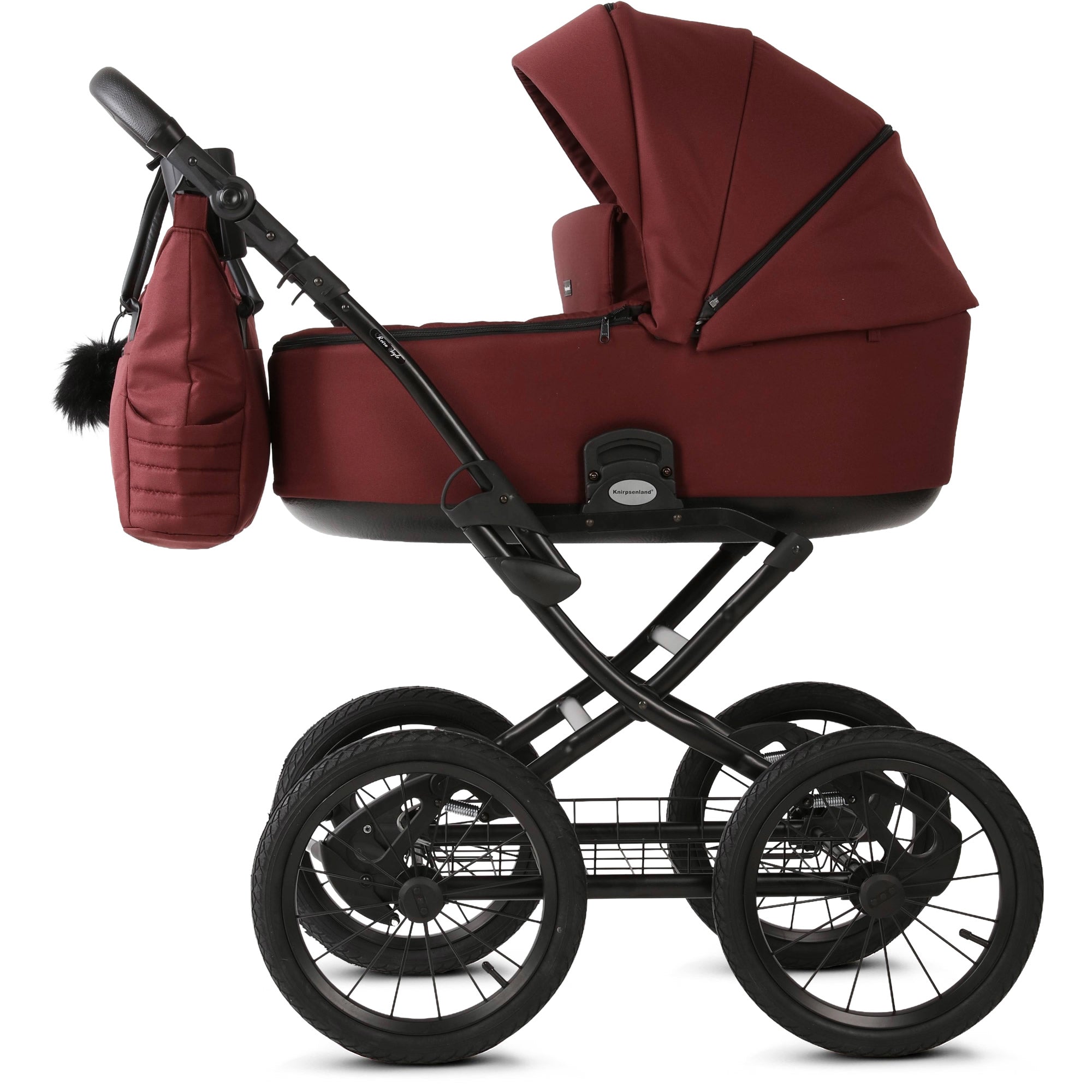 Knirpsenland Retro Style Kinderwagen – Burgundy