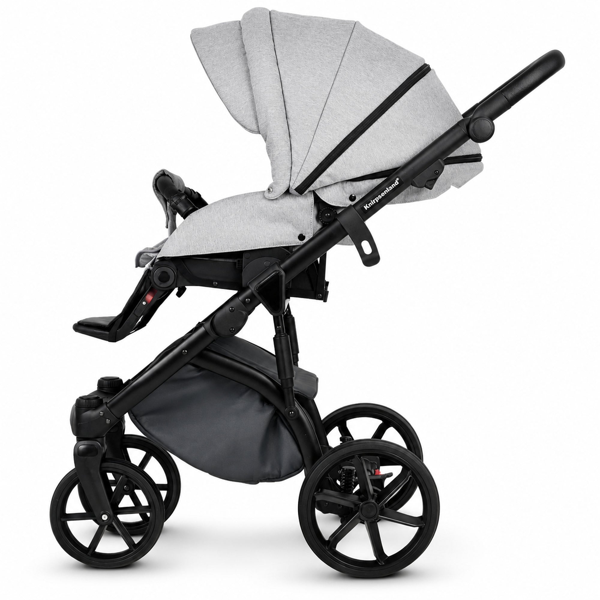 Knirpsenland Valencia Hellgrau – Kombi-Kinderwagen 2in1 mit Babywanne & Sportsitz