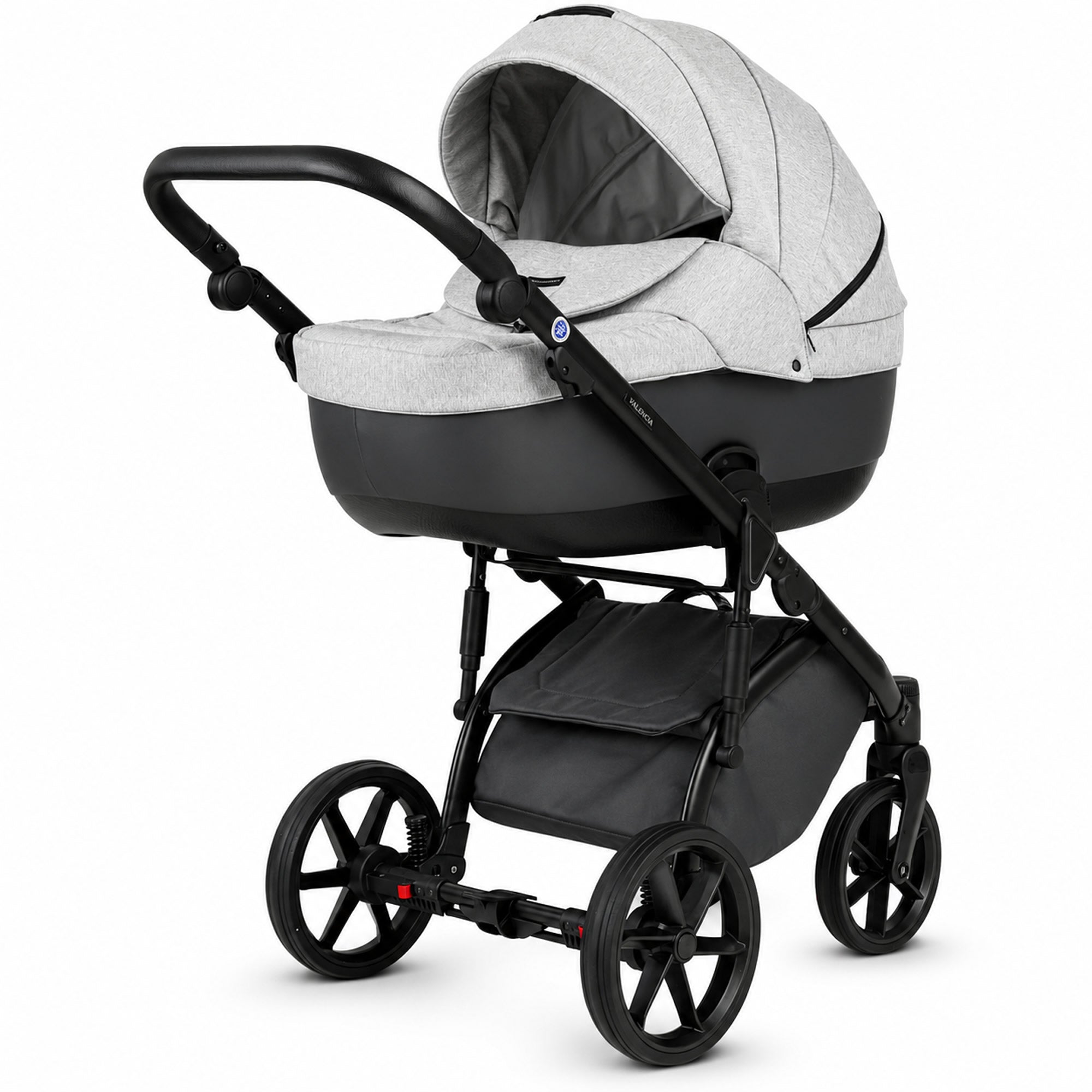 Knirpsenland Valencia Hellgrau – Kombi-Kinderwagen 2in1 mit Babywanne & Sportsitz