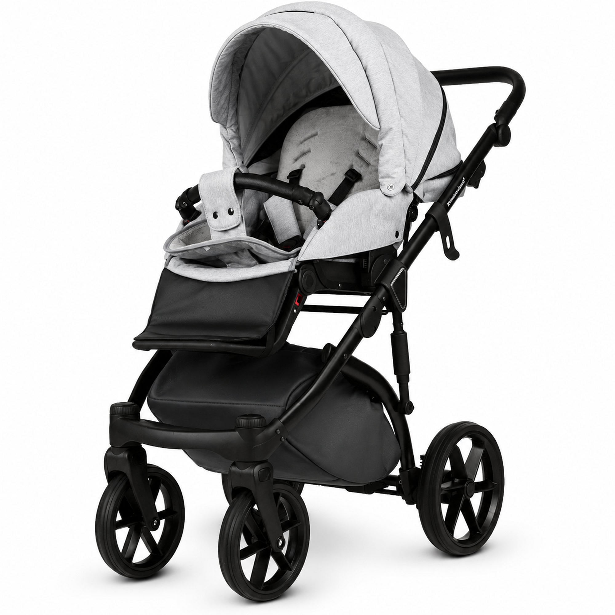 Knirpsenland Valencia Hellgrau – Kombi-Kinderwagen 2in1 mit Babywanne & Sportsitz